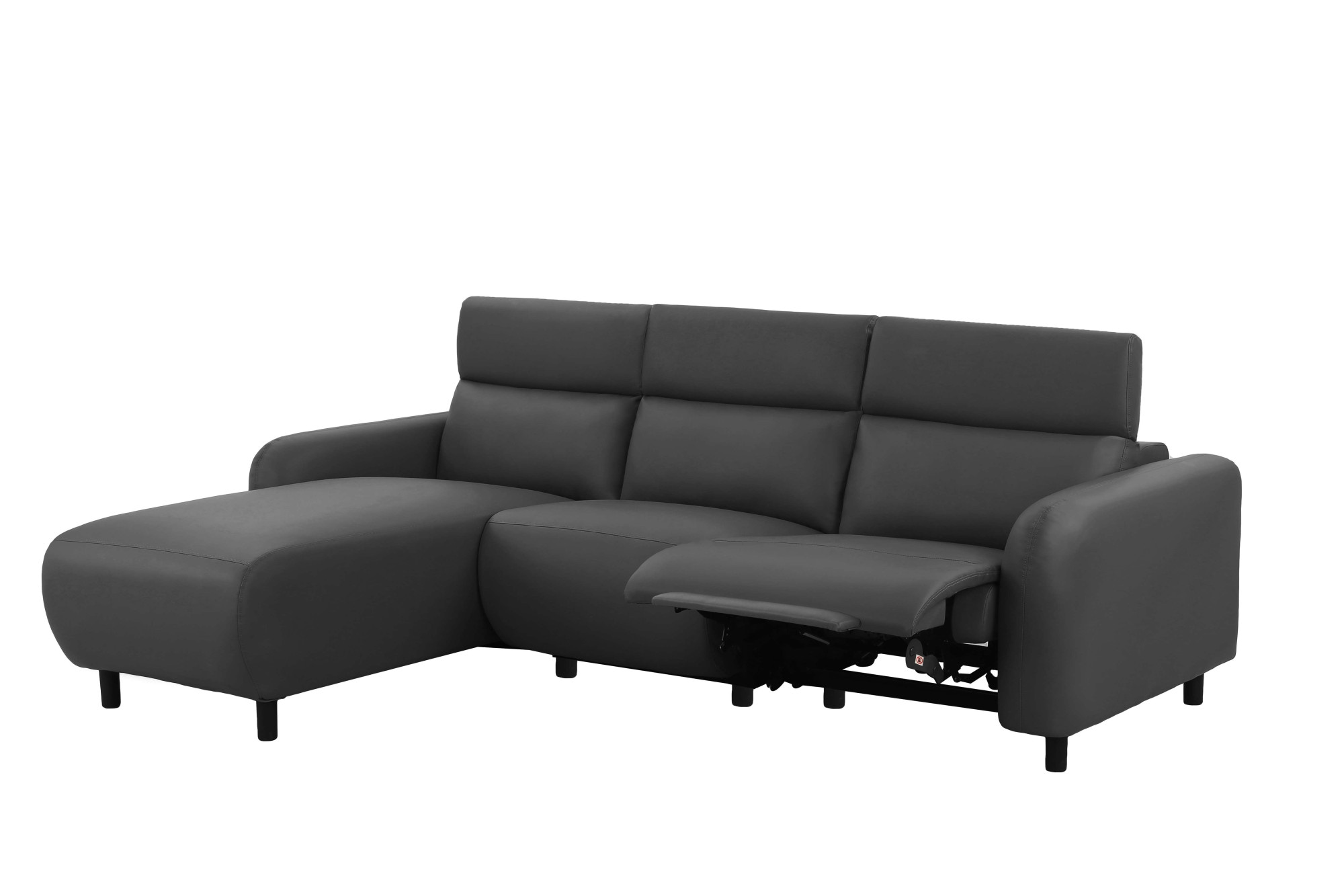 Home affaire Ecksofa »SKAANE Kunstleder, L-Form, 274 cm, manuelle u. elektrische Funktion,«, rundes Design, Kopfteilverstellung, Federkernpolsterung