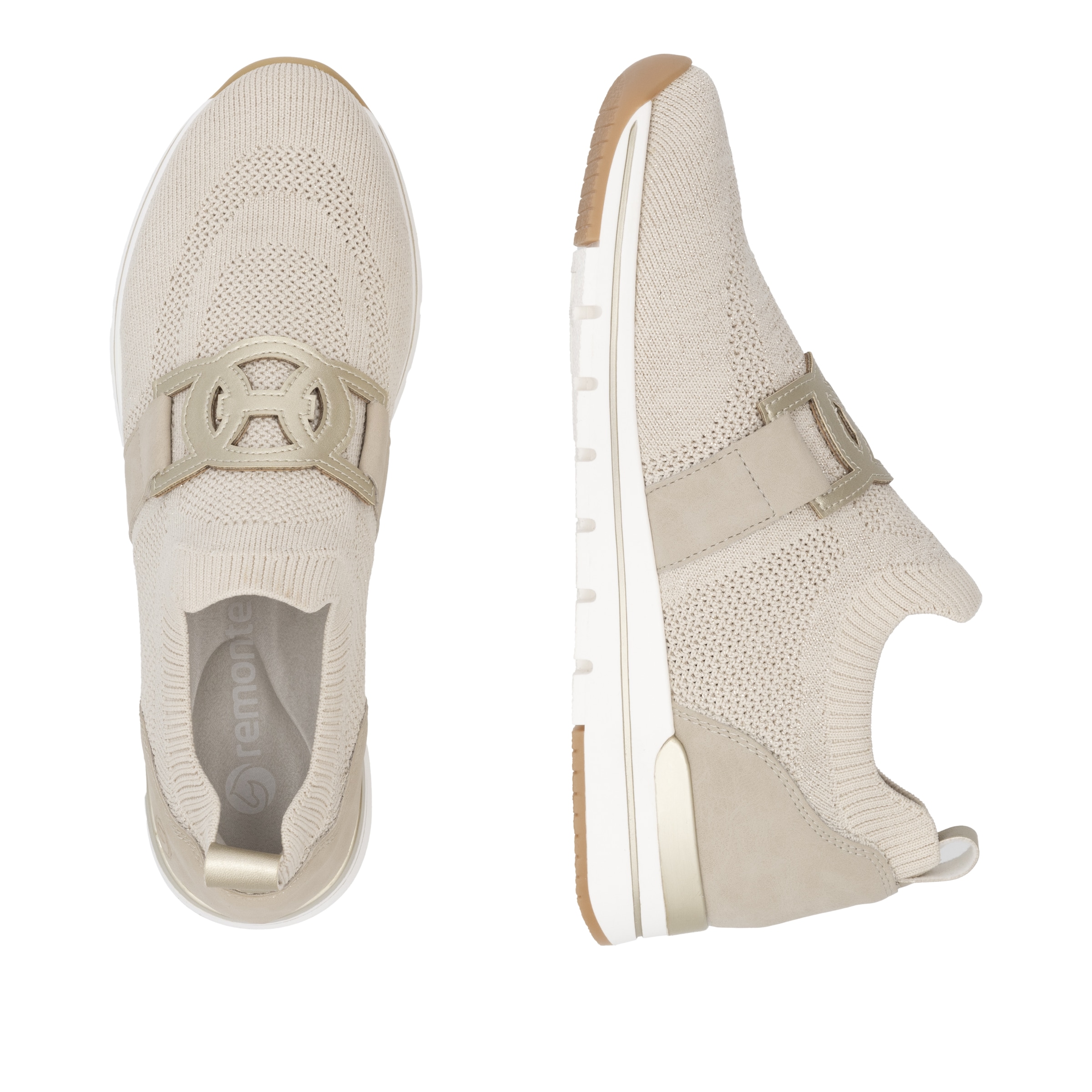 Remonte Slip-On Sneaker, Freizeitschuh, Halbschuh, Slipper mit Gummizug am Schaftrand