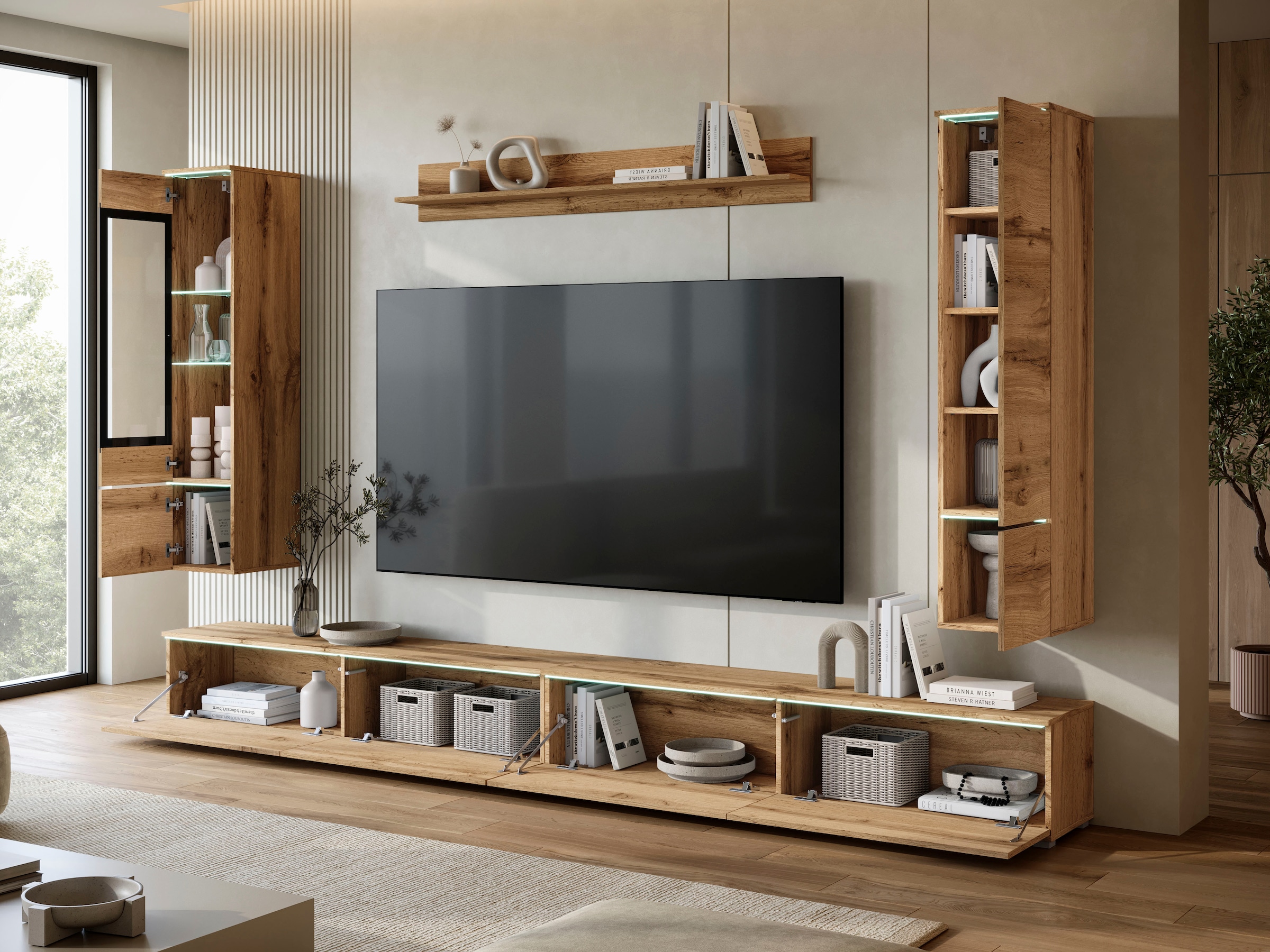 Home affaire Wohnwand »Vera, Breite 300 cm« Komplett-Set, 5 Stk. tlg.