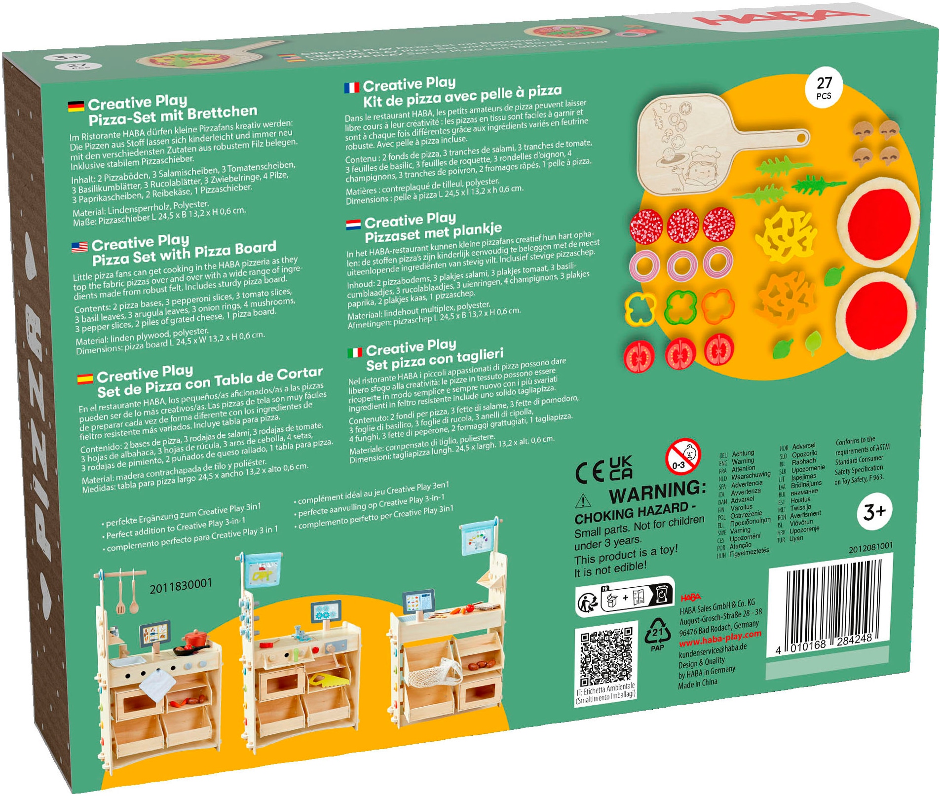 Haba Spiellebensmittel »Creative Play – Pizza Set«