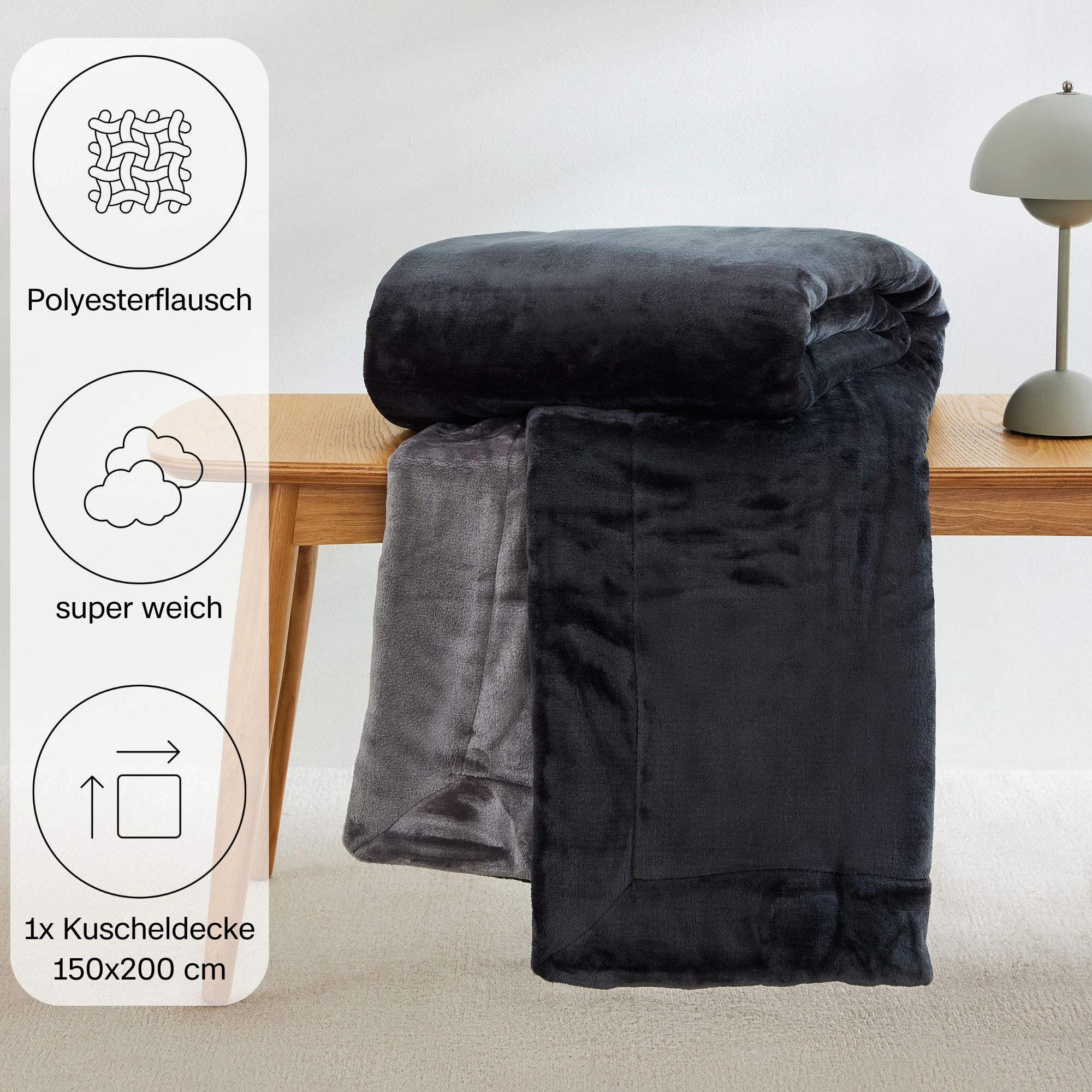 s.Oliver Wohndecke »Doublesoft, Kuscheldecke, Deal, Kissen geschenkt!«, Kuscheldecke, mit GRATIS-Zugabe: 2x Kissenhülle, mit Reißverschluss