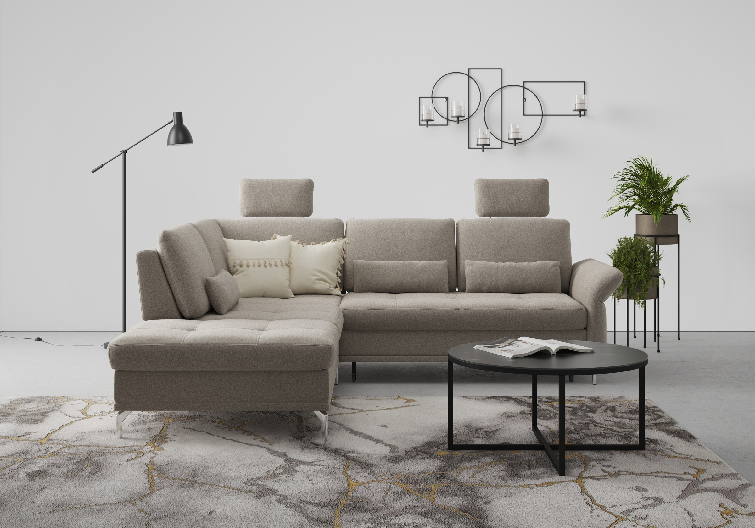 Home affaire Ecksofa »Palm Beach L-Form« Federkern, mit Sitztiefenverstellu günstig online kaufen