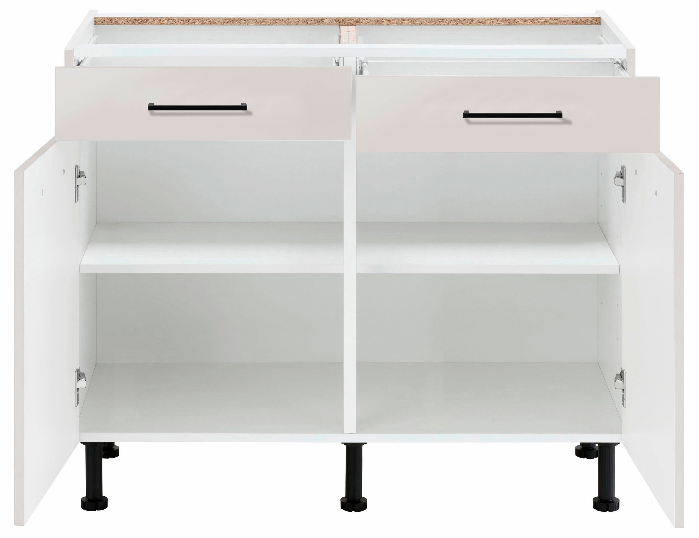 wiho Küchen Unterschrank »Nisos«, 100 cm breit, Soft-Close in Schubladen, verstellbare Füße, ohne Platte