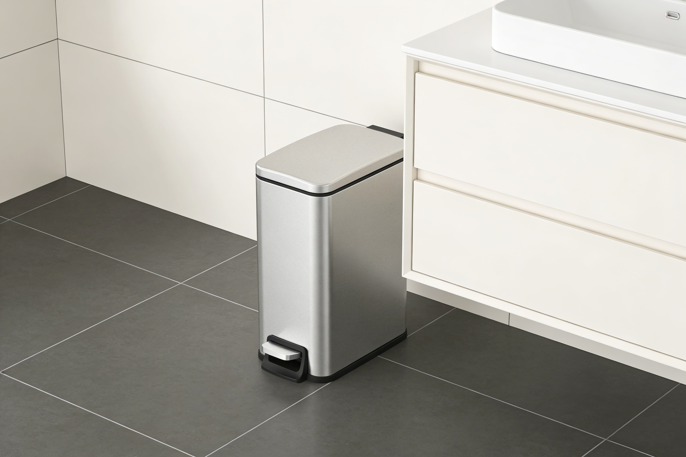 OTTO home Mülleimer »Joonah, Soft Close, schmal und kompakt« 1 Behälter Nischen-Mülleimer, Treteimer, Kosmetikeimer mit Deckel