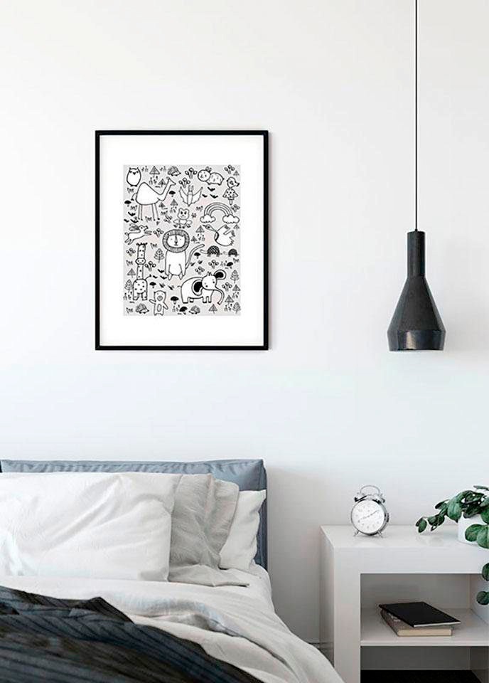 Komar Bild »Scribble Park«, Tiere, (1 St.), Wandbild zur Dekoration - ohne Rahmen