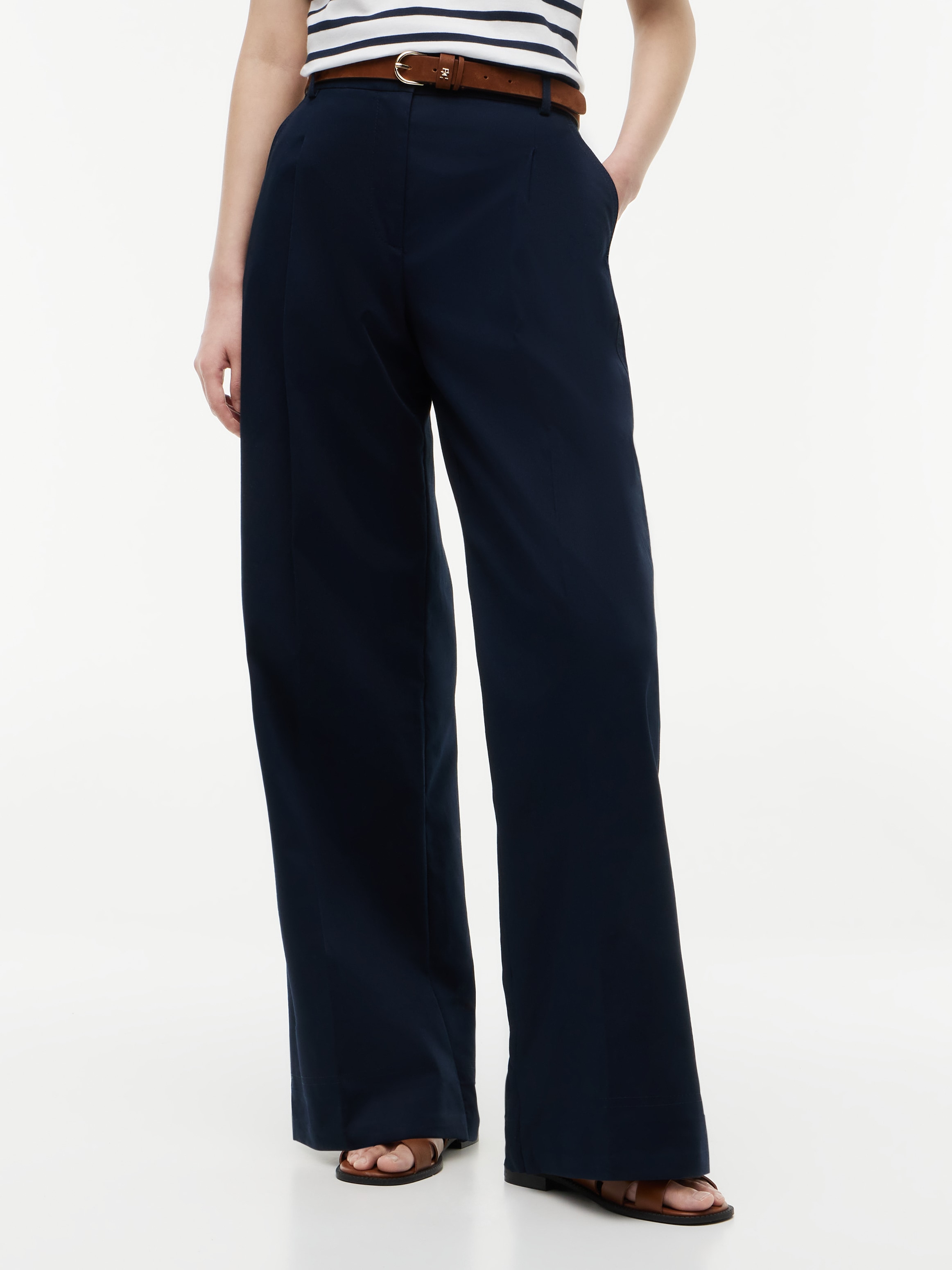 Tommy Hilfiger Anzughose »CHINO DRESSING WIDE LEG«  Aus reiner Baumwolle, mit weiter Beinform