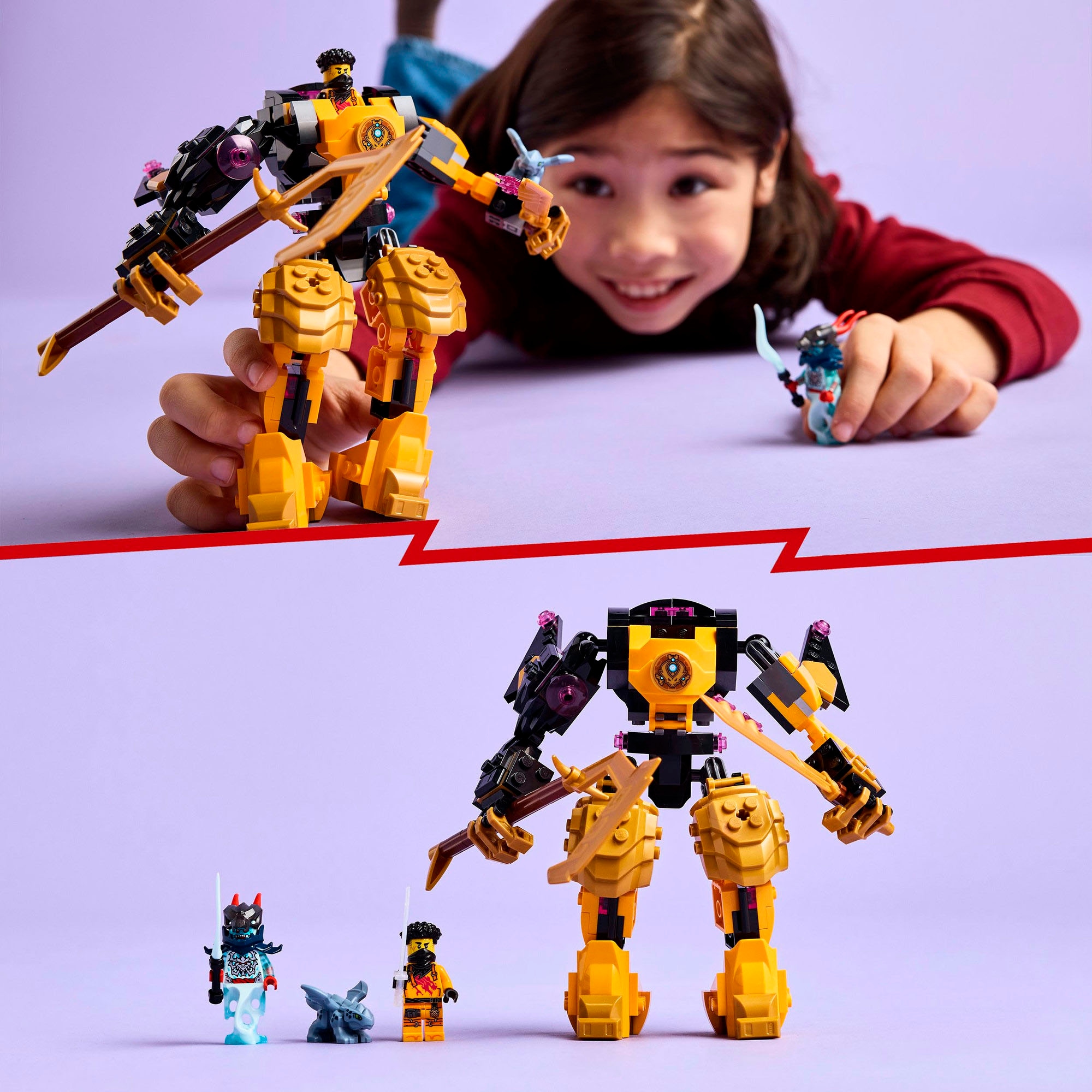 LEGO® Konstruktionsspielsteine »Arins Spinjitzumech (71839), LEGO Ninjago«, (213 St.), Made in Europe