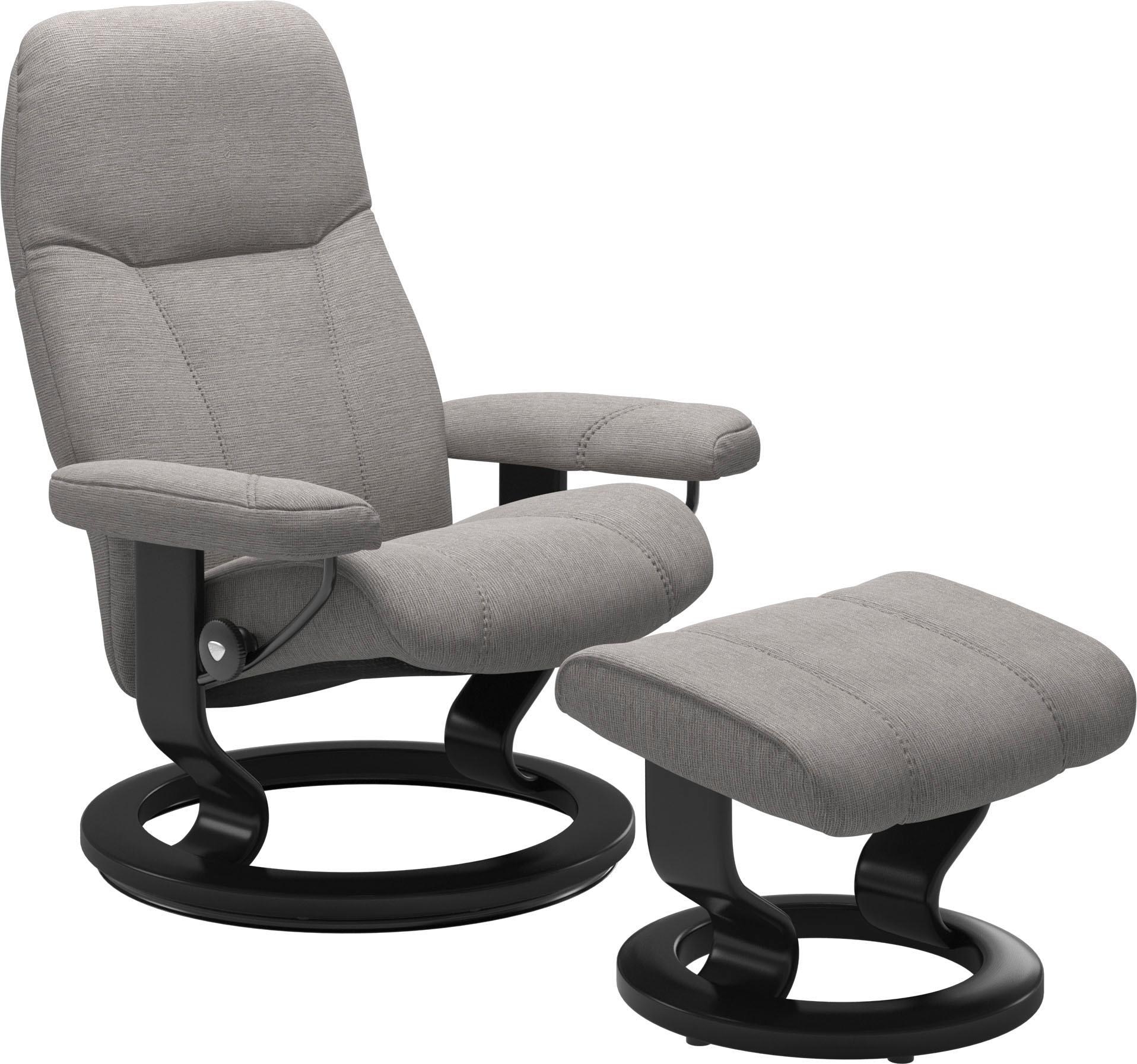 Stressless® Relaxsessel »Consul«, (Set, Relaxsessel mit Hocker), mit Hocker, mit Classic Base, Größe M, Gestell Schwarz