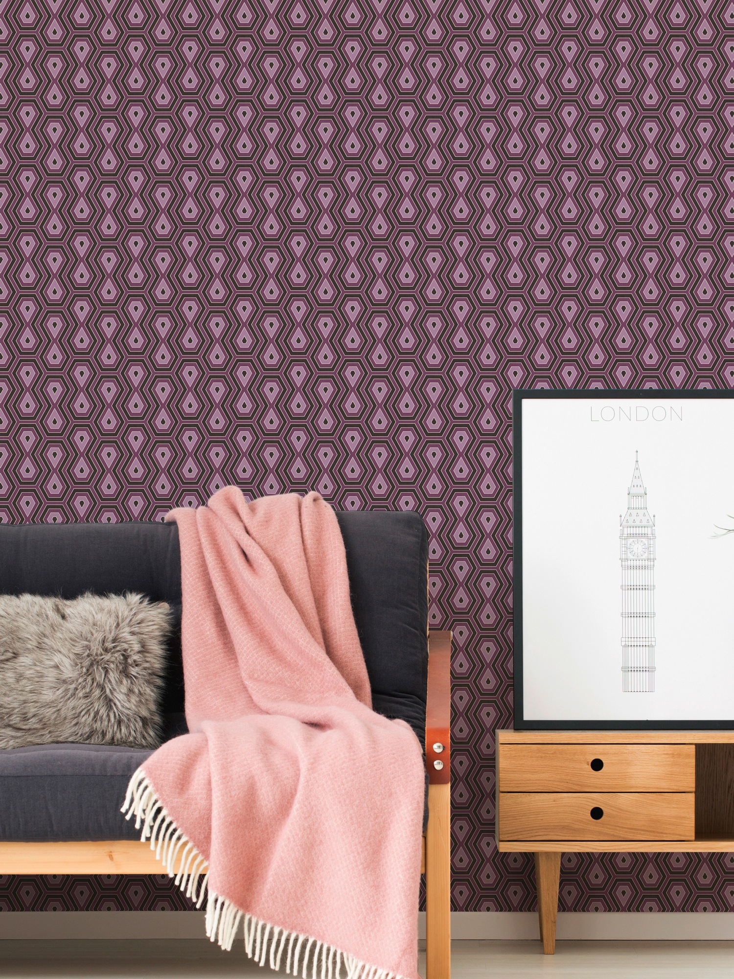 Architects Paper Vliestapete »Jungle Chic«, geometrisch-grafisch-Retro, Geometrische Tapete Retro Vintage Tapeten Wohnzimmer Schlafzimmer Flur