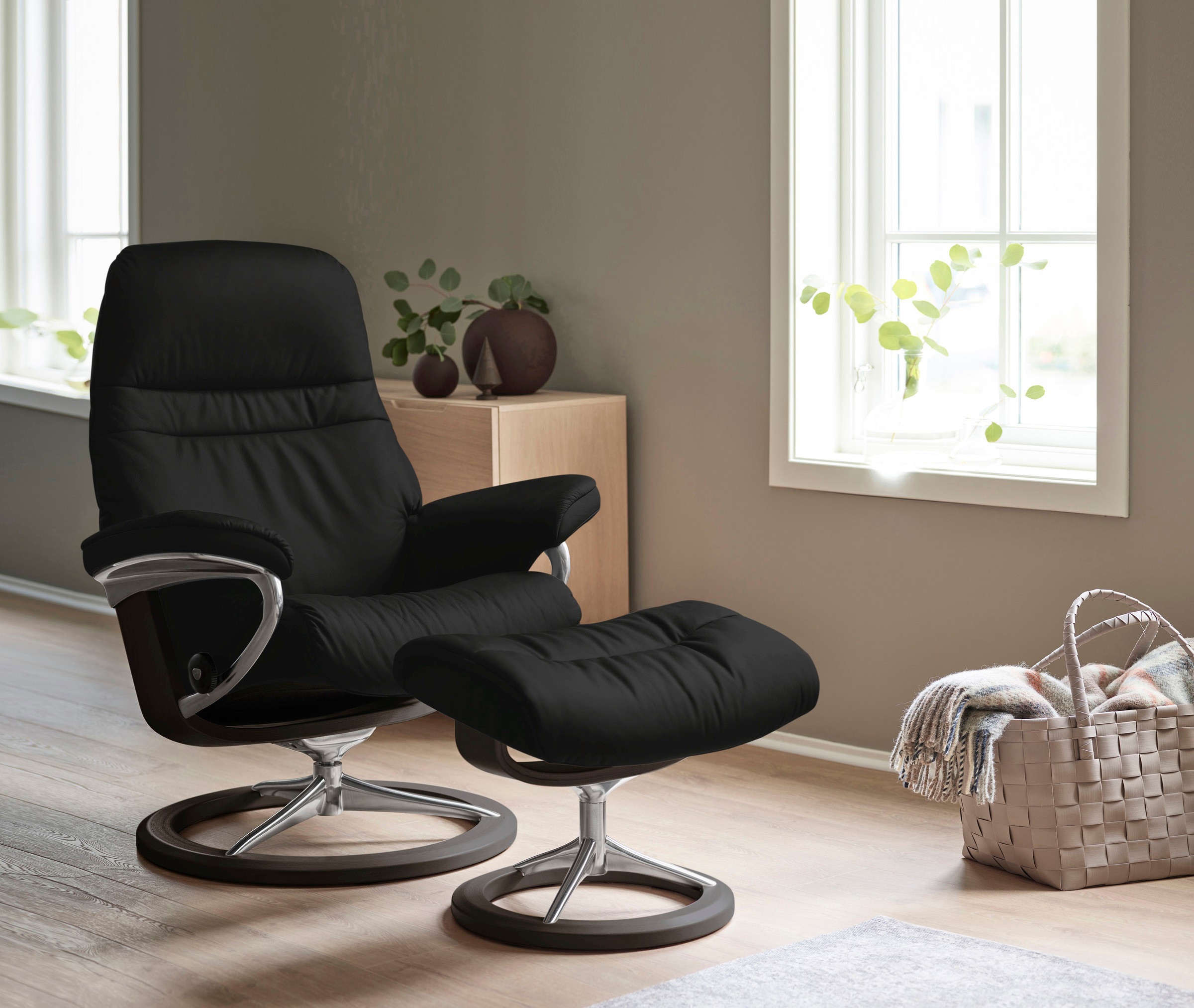 Stressless Relaxsessel "Sunrise" Set, Relaxsessel mit Hocker, mit Signature günstig online kaufen