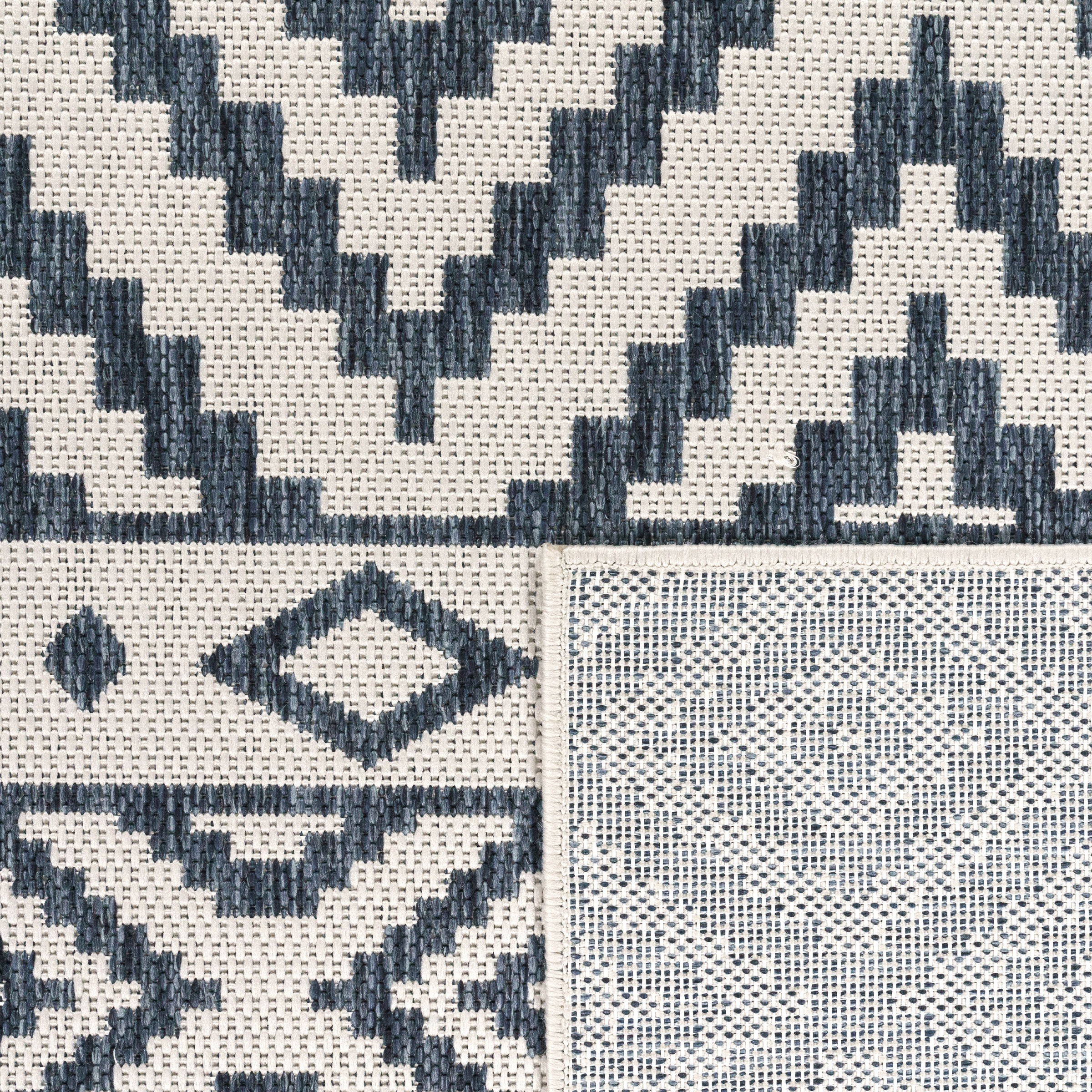 Paco Home Teppich »Coco 201«, rechteckig, 4 mm Höhe, Flachgewebe, Rauten Design, In- und Outdoor geeignet, Wohnzimmer
