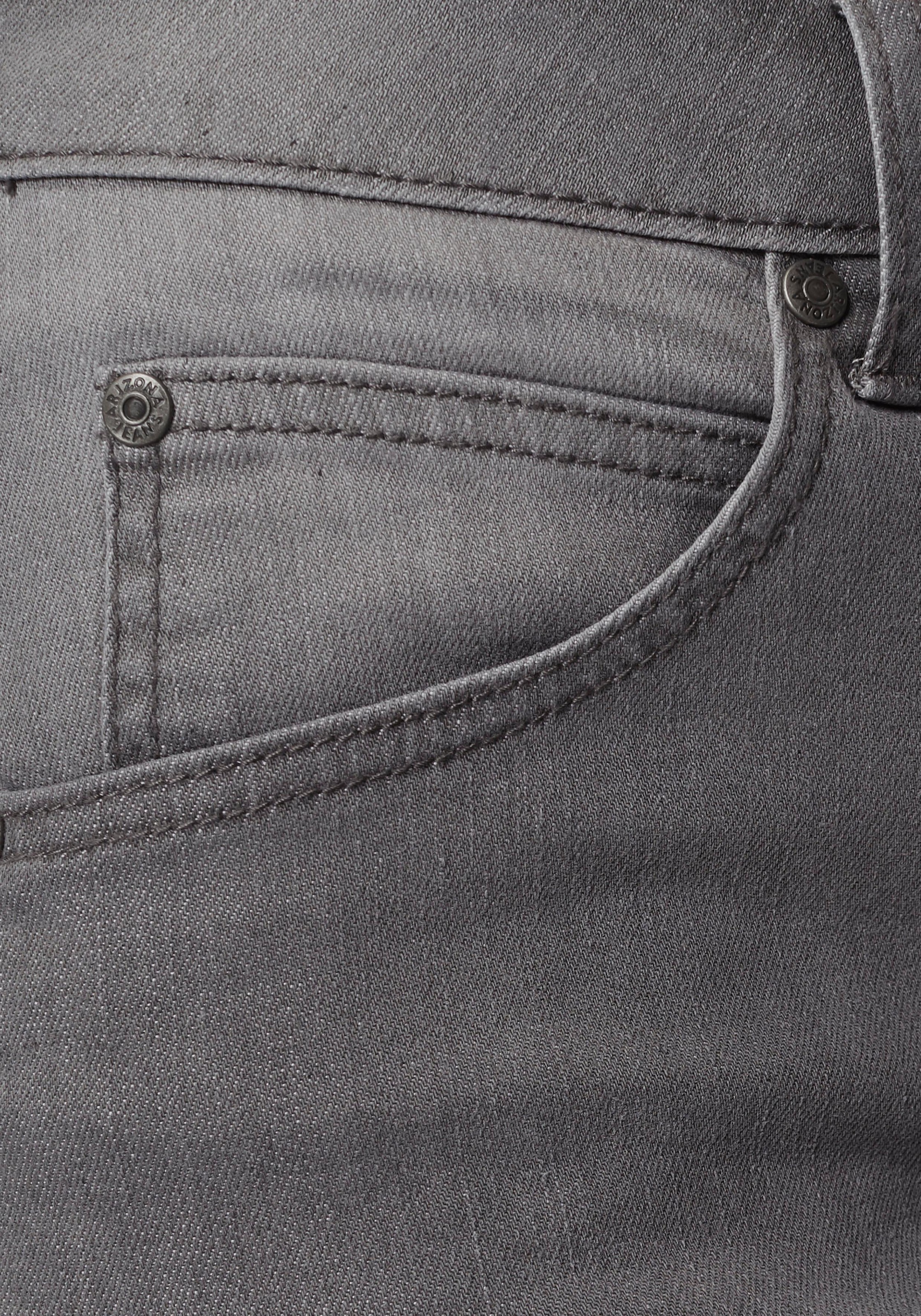 Arizona Slim-fit-Jeans »Curve-Collection«, hohe Leibhöhe, Five-Pocket-Design, Zip-Fly