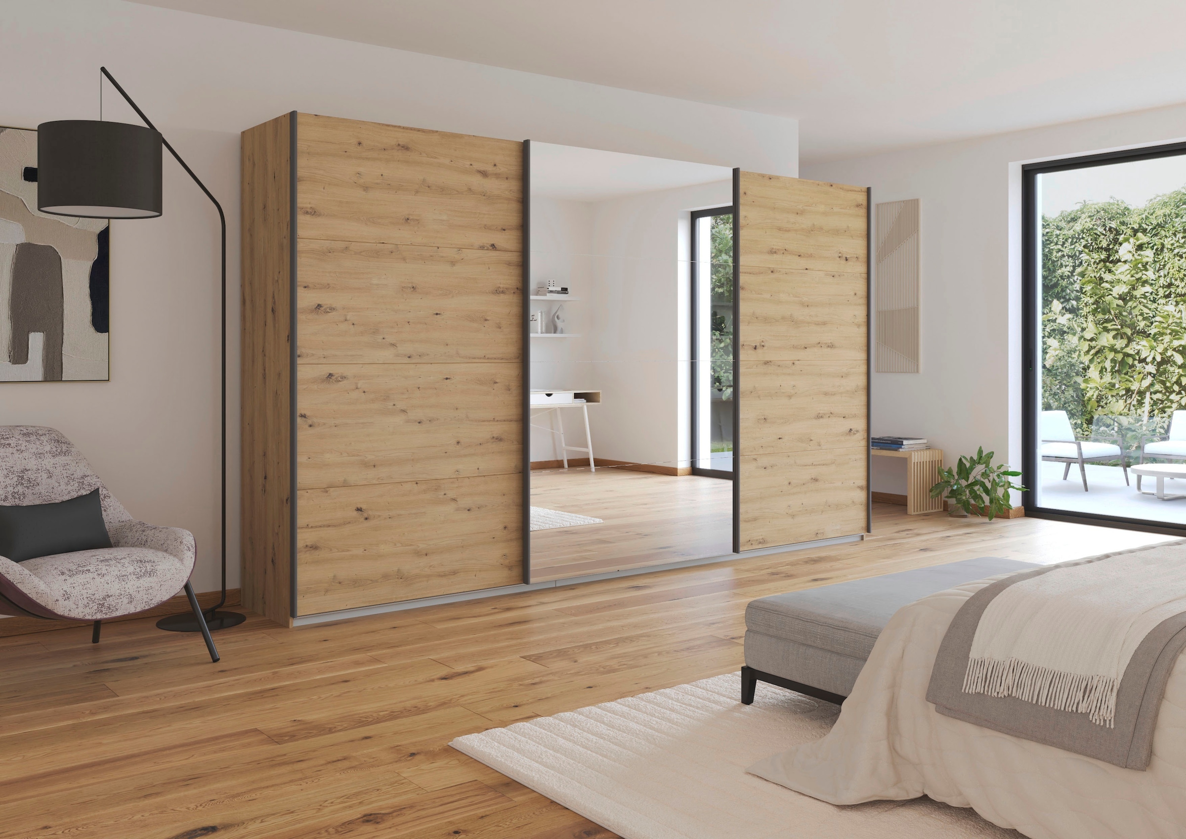 rauch Schwebetürenschrank »Kleiderschrank Schrank OTTO´S CHOICE Garderobe AGORDO«, (in zwei Griff-Farben), Top Innenausstattung, in 4 Breiten und 2 Höhen MADE IN GERMANY