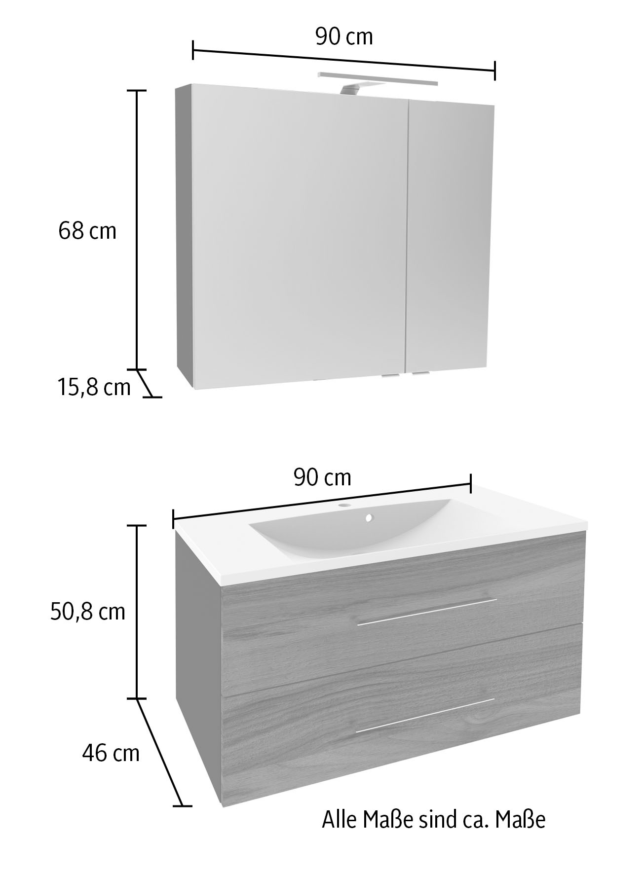 FACKELMANN Badmöbel-Set, (3 St.)