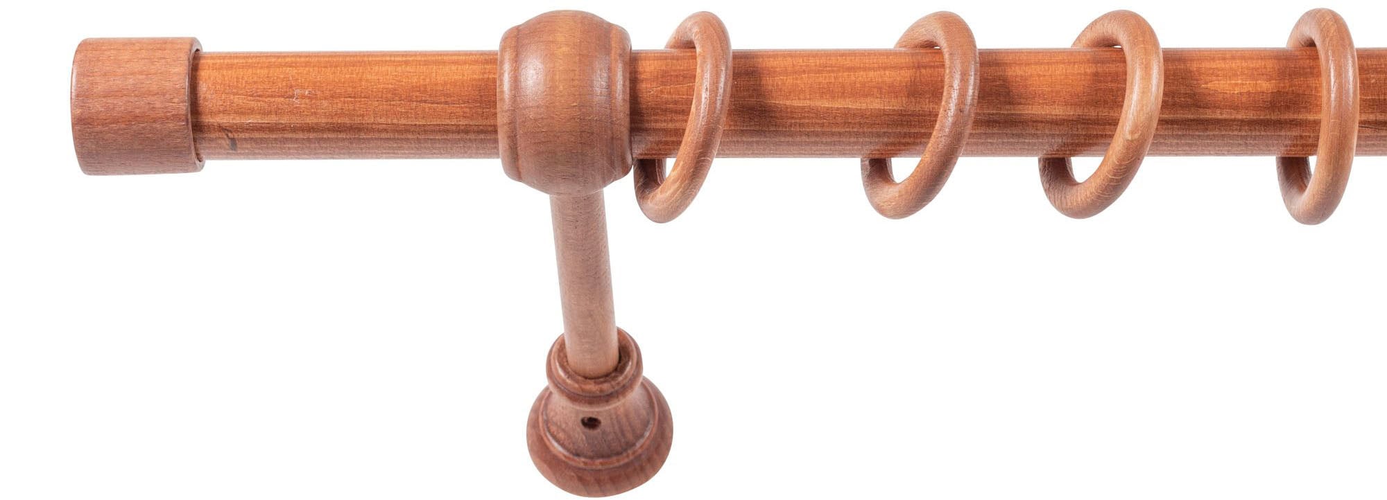 SN DECO GROUP Gardinenstange »Cafiro«, 1 läufig-läufig, Fixmaß, 28 mm, Holz, verschiedene Längen und Farben, Komplettset