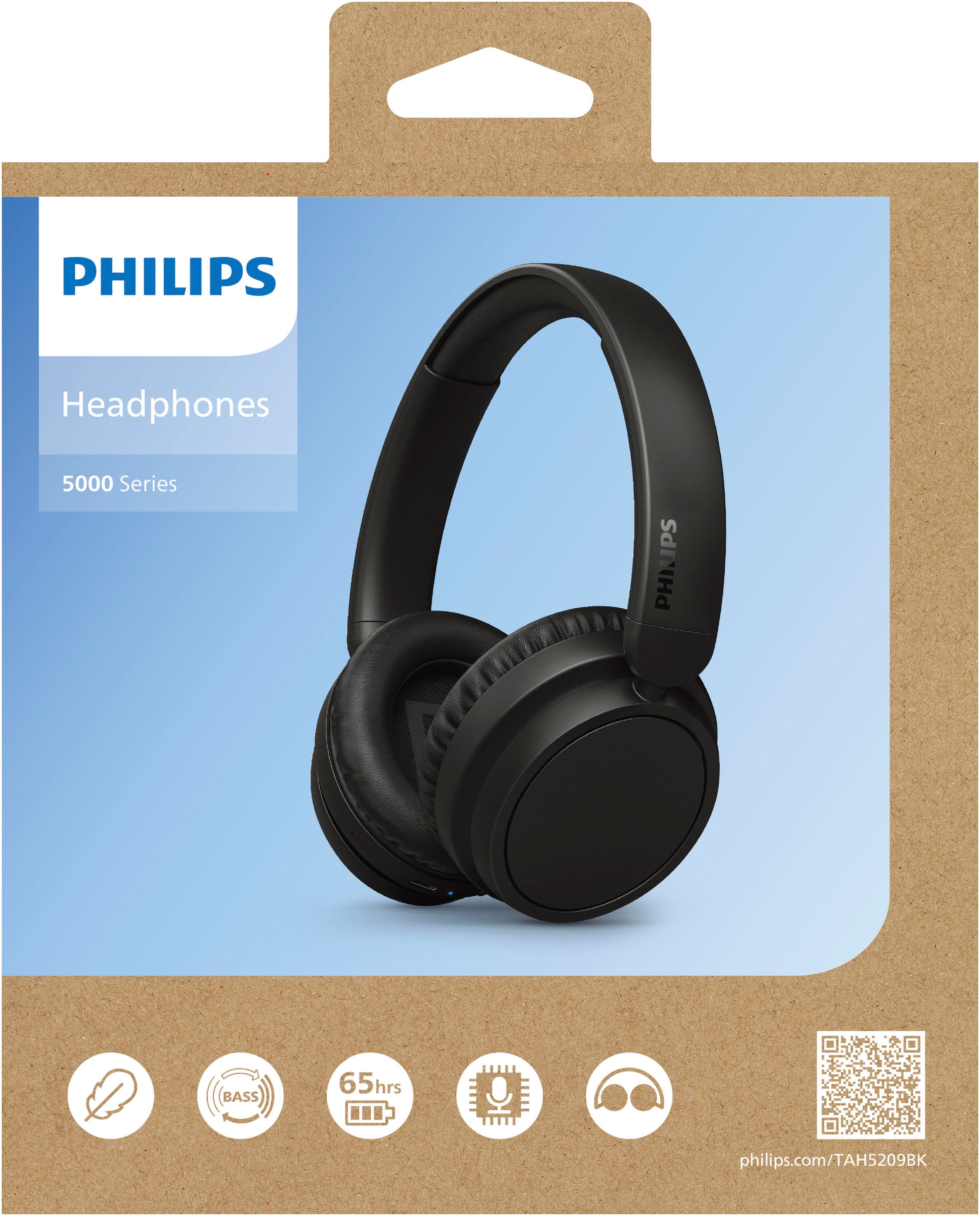 Philips Over-Ear-Kopfhörer »TAH5209«, Bluetooth-A2DP Bluetooth-AVRCP Bluetooth-HFP, Geräuschisolierung-Multi-Point-Verbindung-Sprachsteuerung