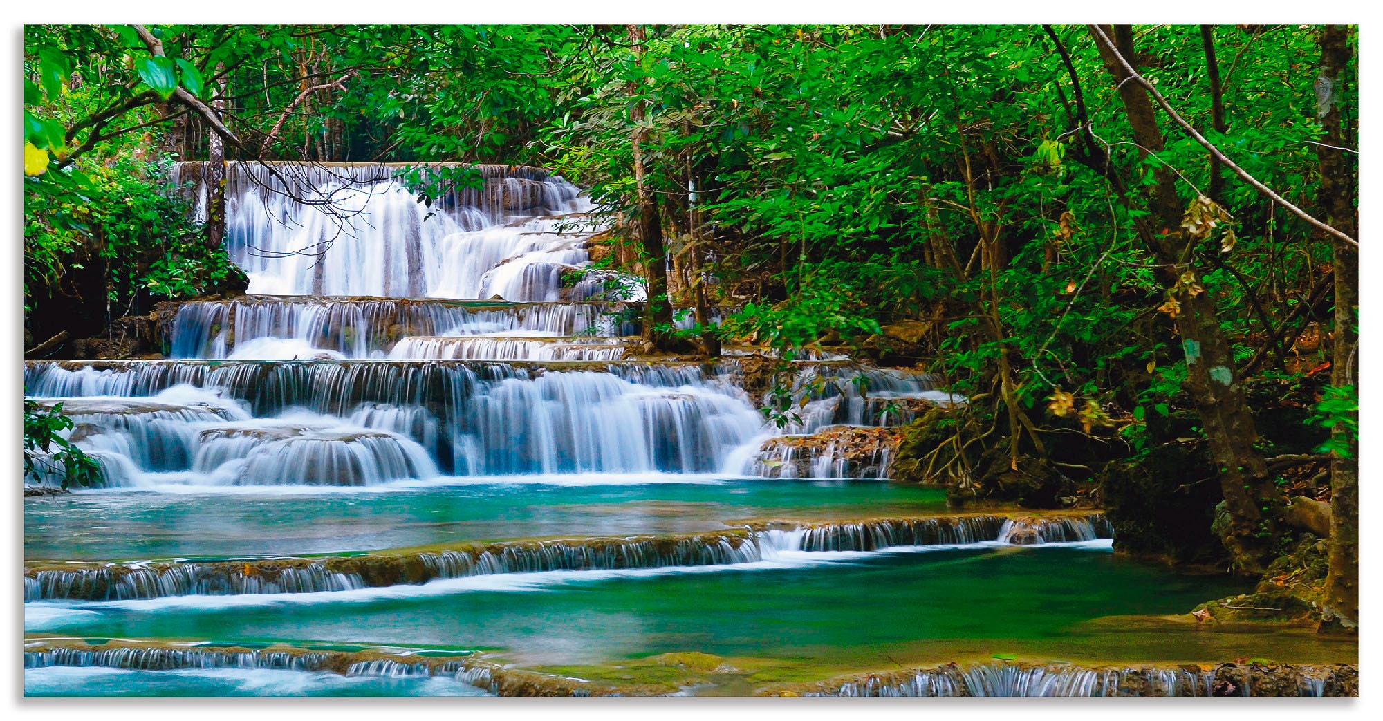 Artland Küchenrückwand »Tiefen Wald Wasserfall«, (1 tlg.), Alu Spritzschutz günstig online kaufen