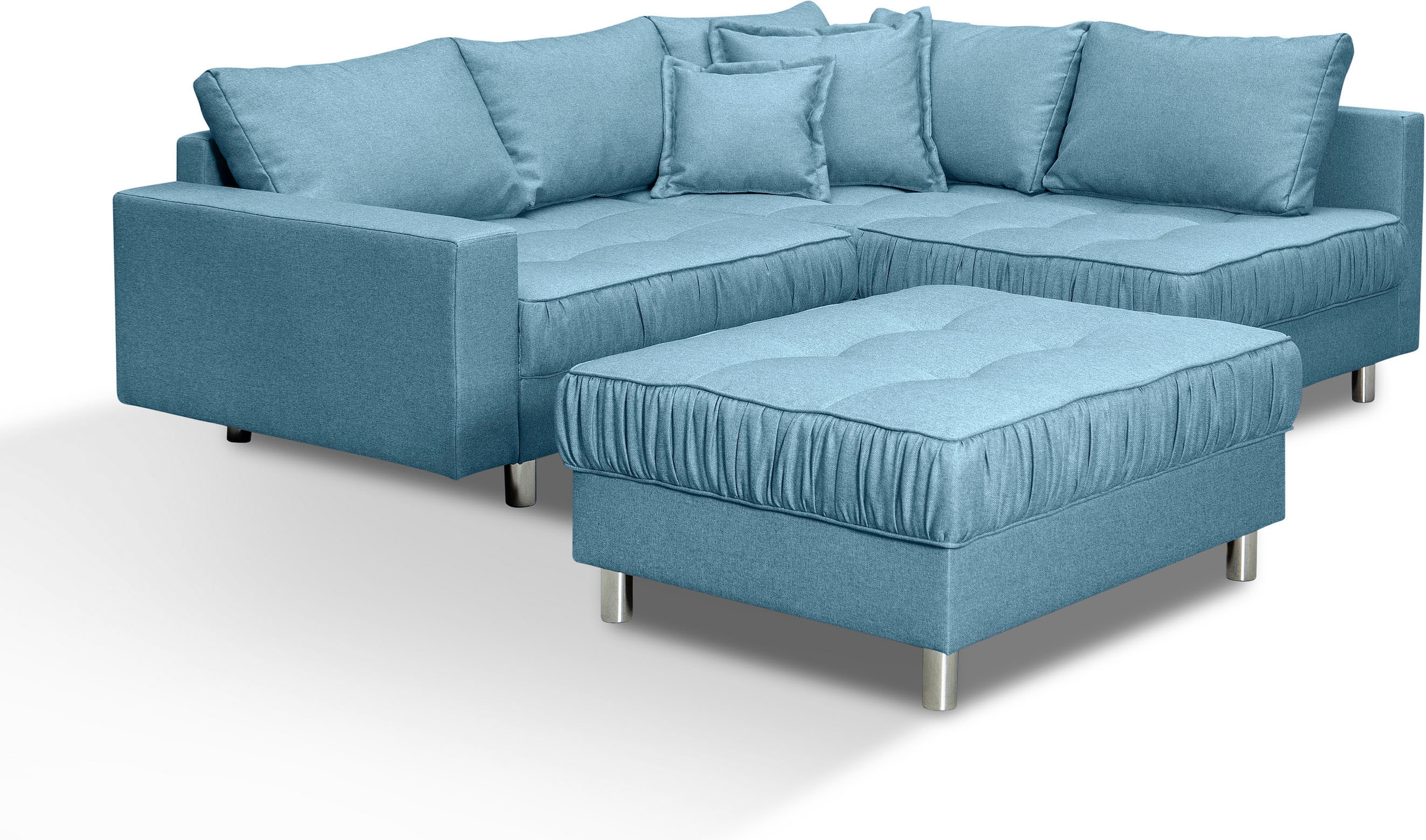 COLLECTION AB Ecksofa »Cannes L-Form«, mit Hocker, inkl. Schlaffunktion