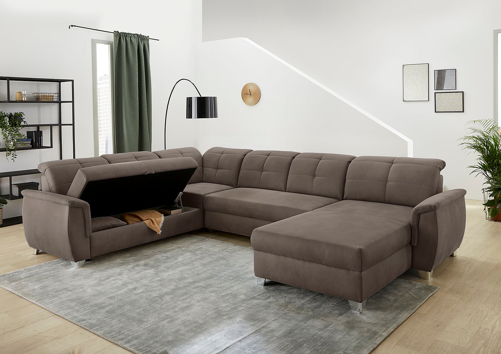 Jockenhöfer Gruppe Wohnlandschaft »Livorno U-Form«, mit 7 individuell verstellbaren Kopfteilen, Bett- und Relaxfunktion