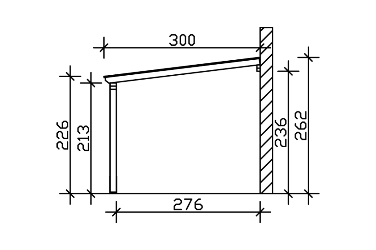 Skanholz Anlehncarport »Vogtland« Leimholz 276 cm natur