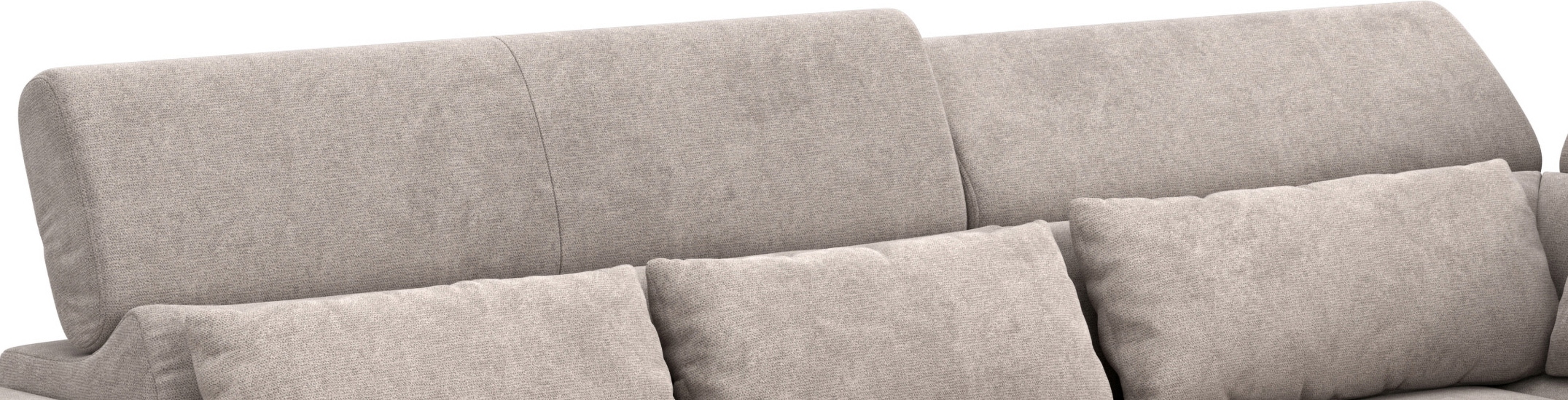 COTTA Ecksofa »Jade - L Form, Sitzbreite 201 cm« inkl. Kopfteilverstellung und Nierenkissen, PUR-Schaumpolsterung