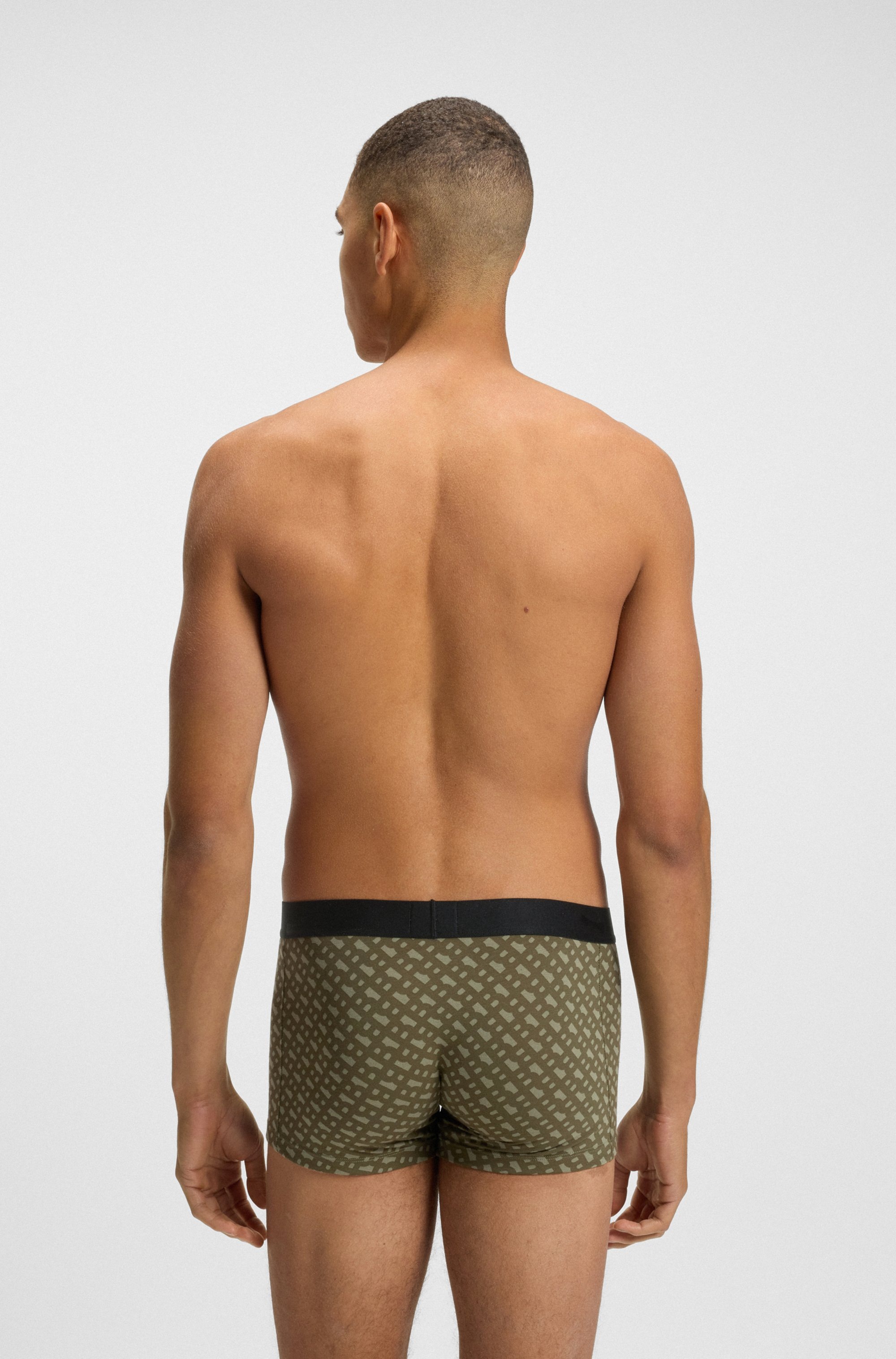 BOSS Boxershorts »Trunk 3P BOSS ONE D«, (3 St.), mittlere Bundhöhe, 1x gemustert, 2x unifarben