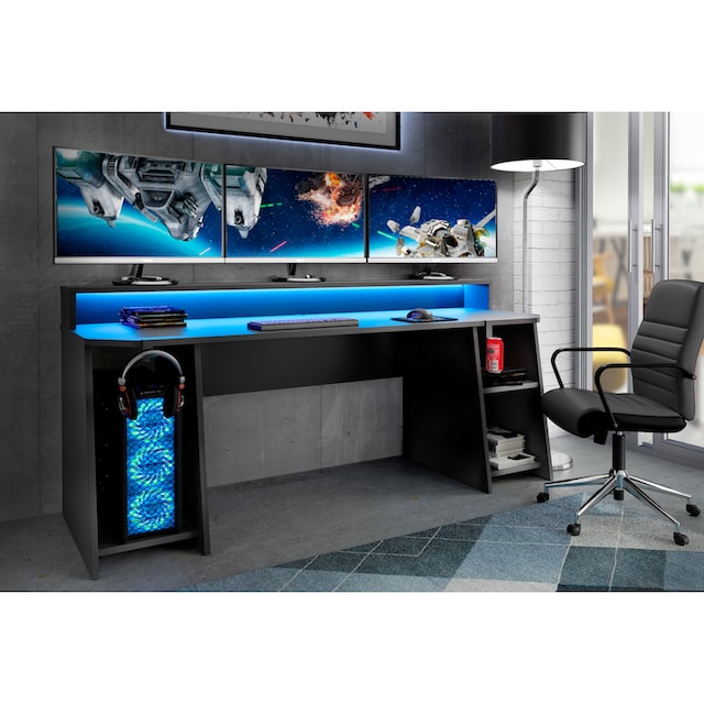 FORTE Gamingtisch »Tezaur«, Schreibtisch mit RGB-Beleuchtung und  Halterungen, Breite 200 cm online kaufen