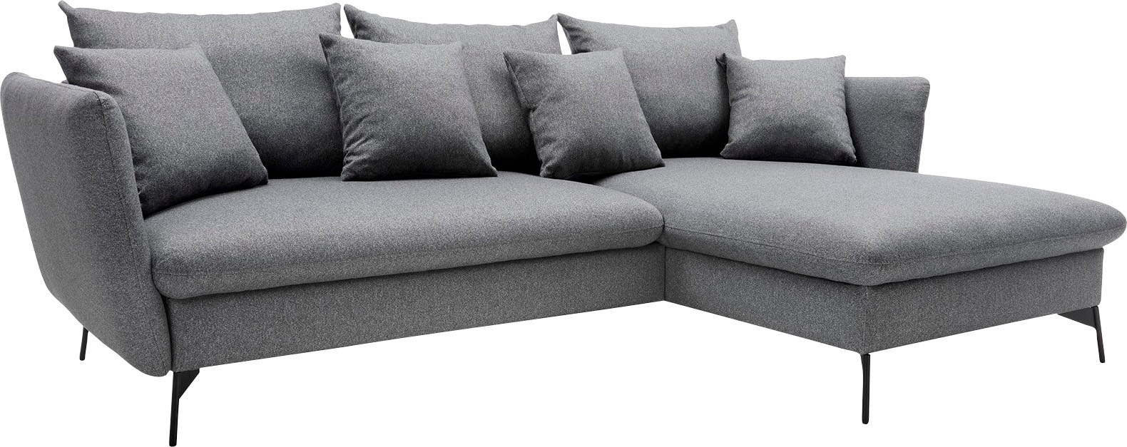 andas Ecksofa »LIVORNO,258 cm, L-Form,«, Schlaffunktion u. Bettkasten (139/224cm), Samt, Struktur, Webstoff