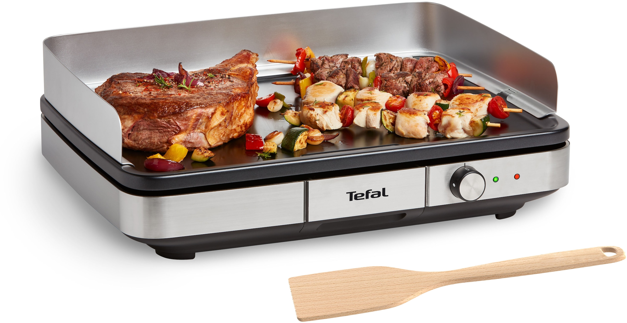 Bild von Tefal Tischgrill »CB690D Maxi Plancha XXL«, 2300 W, antihaftbeschichtet, inkl. abnehmbarem Windschutz + Holzspatel