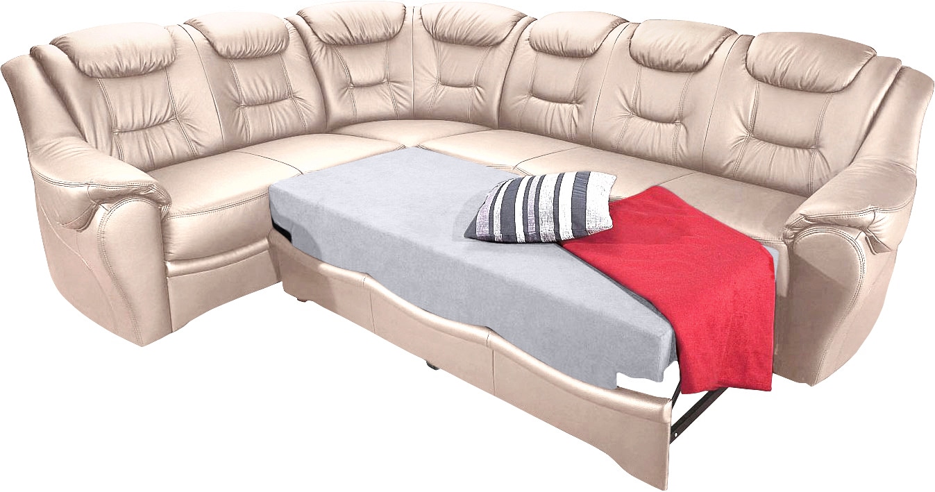 sit&more Ecksofa »Bellevue L-Form«, wahlweise mit Bettfunktion
