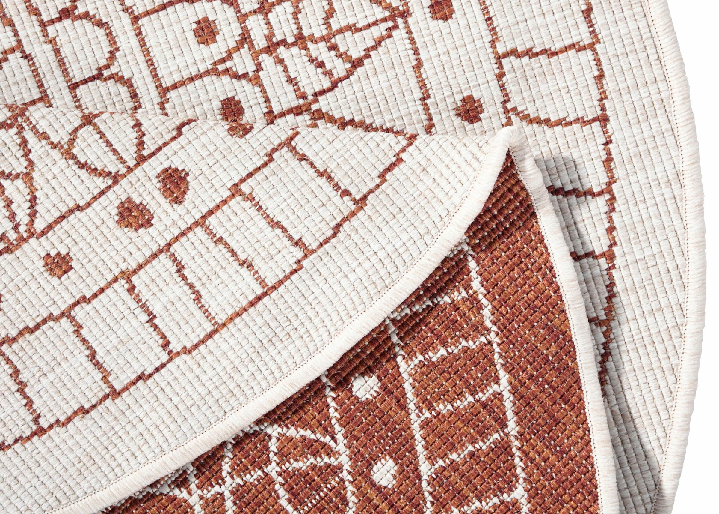 4. Bild von NORTHRUGS Teppich »Porto Wendeteppich«, rund, In-& Outdoor, Wetterfest, Balkon, Garten, Wohnzimmer, Wasserfest
