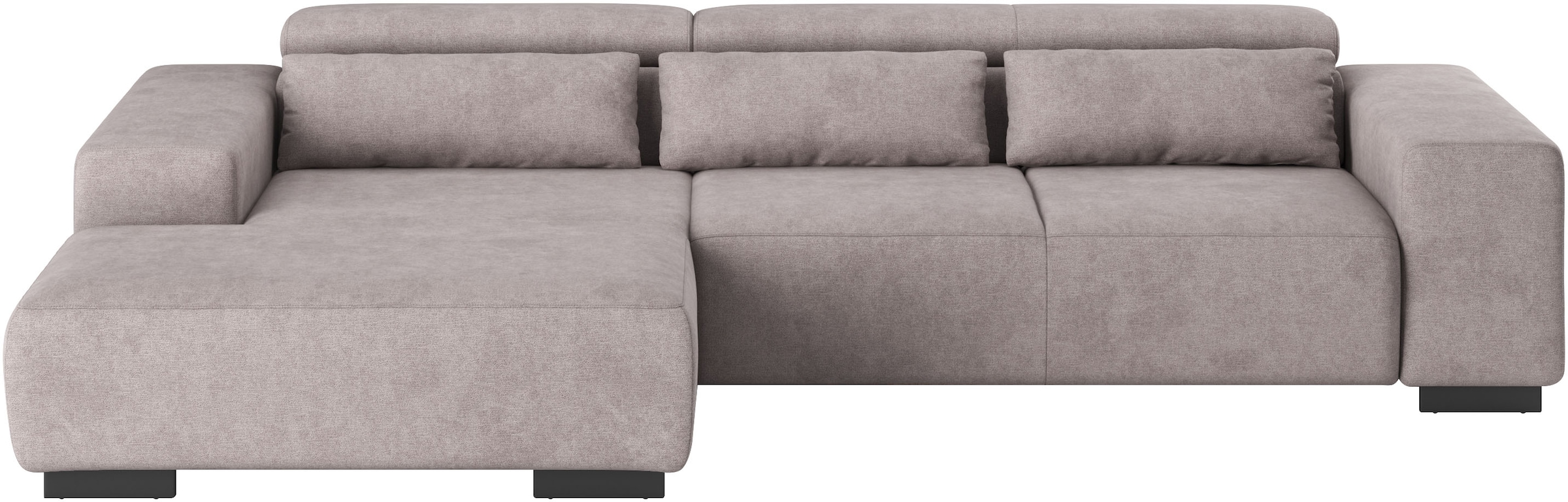 COTTA Ecksofa »Side L-Form, mit Kopfteilverstellung und Zierkissen«, optional motorische Sitztiefenverstellung