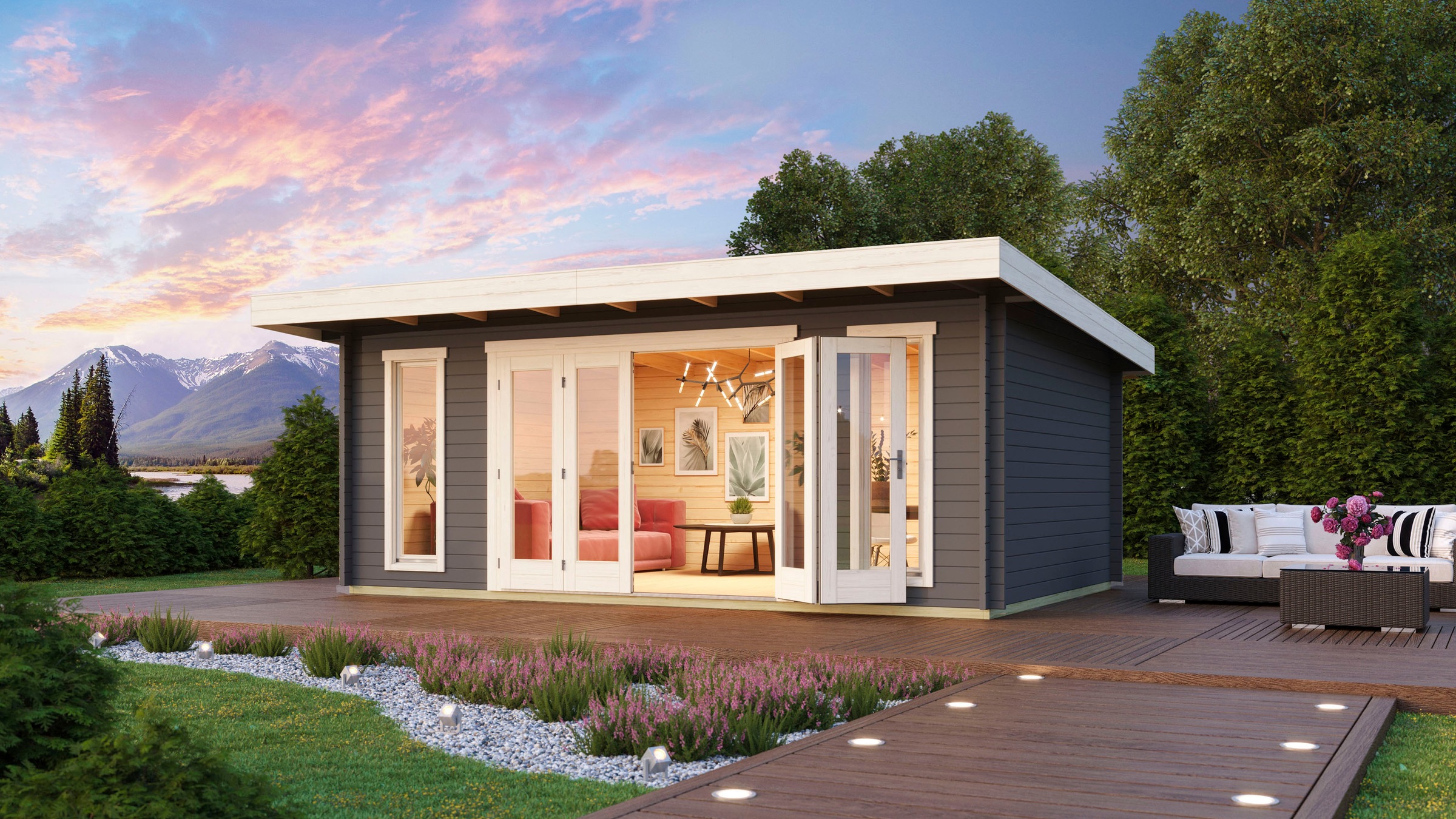 LASITA MAJA Gartenhaus »SUSSEX«, (Set, inkl. Fussbodenbretter zum verlegen)