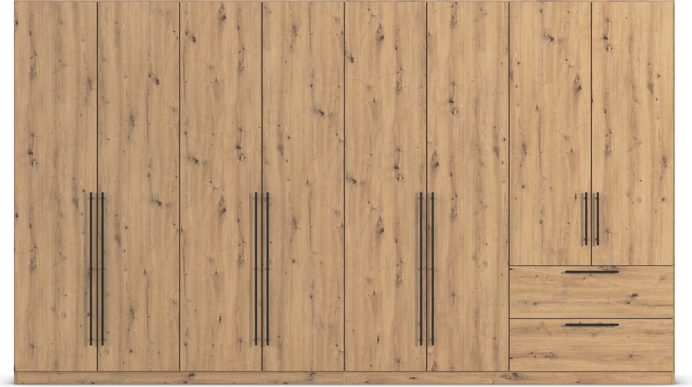 rauch Kleiderschrank »Drehtürenschrank Schrank Garderobe Wäscheschrank Schlafzimmer AVOLA«, (in 3 verschiedenen Ausstattungen BASIC/CLASSIC/PREMIUM), mit hochwertigen Stangengriffen aus Metall in Schwarz MADE IN GERMANY