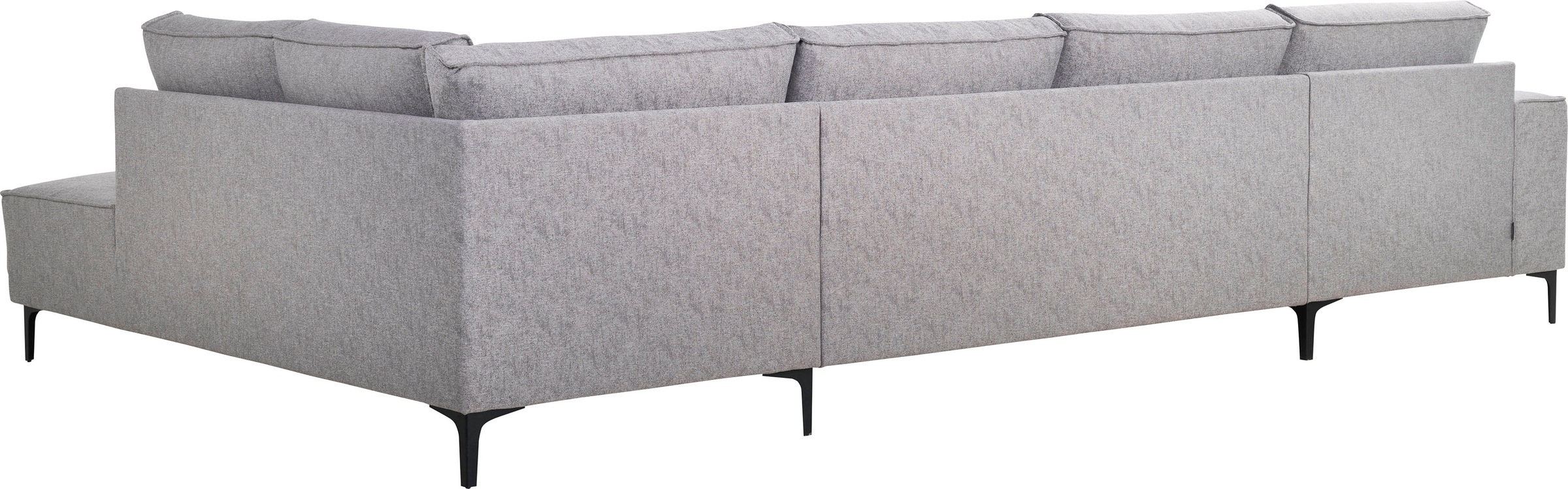 Places of Style Wohnlandschaft »XXL Sofa Oland, Struktur, Flachgewebe, Luxus-Microfaser, Boucle«, U-Form, 345 cm, Wellenunterfederung, Skandi-Design, Metallfüße