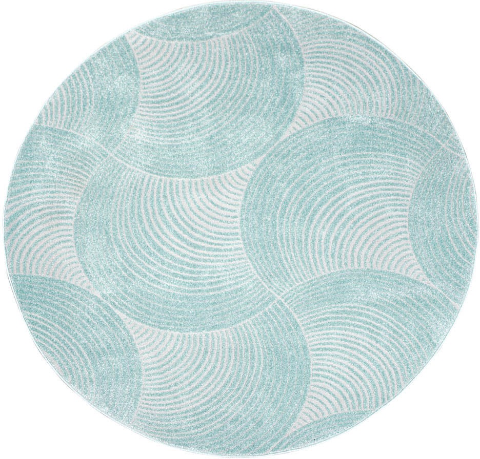 Carpet City Teppich »Friseé-Teppich FANCY 647«, rechteckig, 12 mm Höhe, Kurzflor,3D-Optik,Kreisförmiges Muster, Wohnzimmer,Schlafzimmer