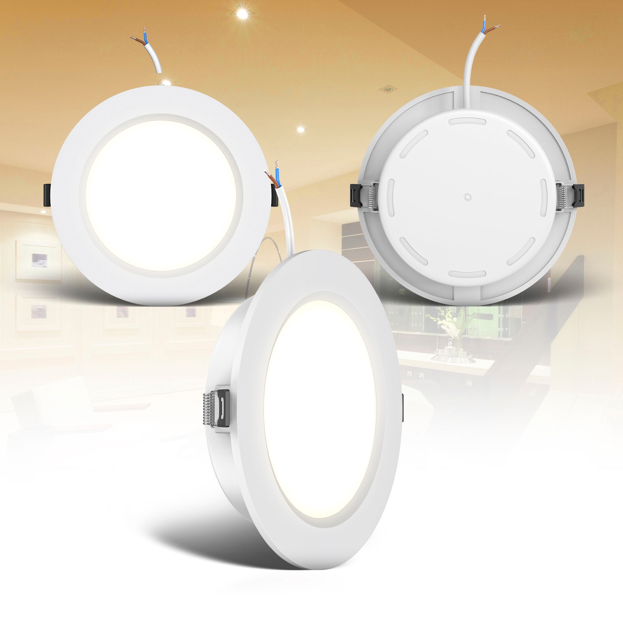 B.K.Licht LED Bad-Einbauleuchte, 6er-Set, Schutzart IP44,  Ø 11,7 cm, inkl. LED Leuchtmittel