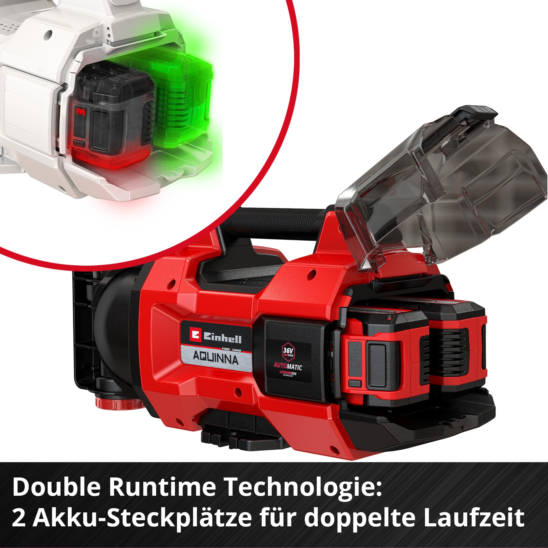Einhell Akku-Gartenpumpe »AQUINNA 18/30 F LED«, 3.000 l/h, Power X-Change, ohne Akku und Ladegerät