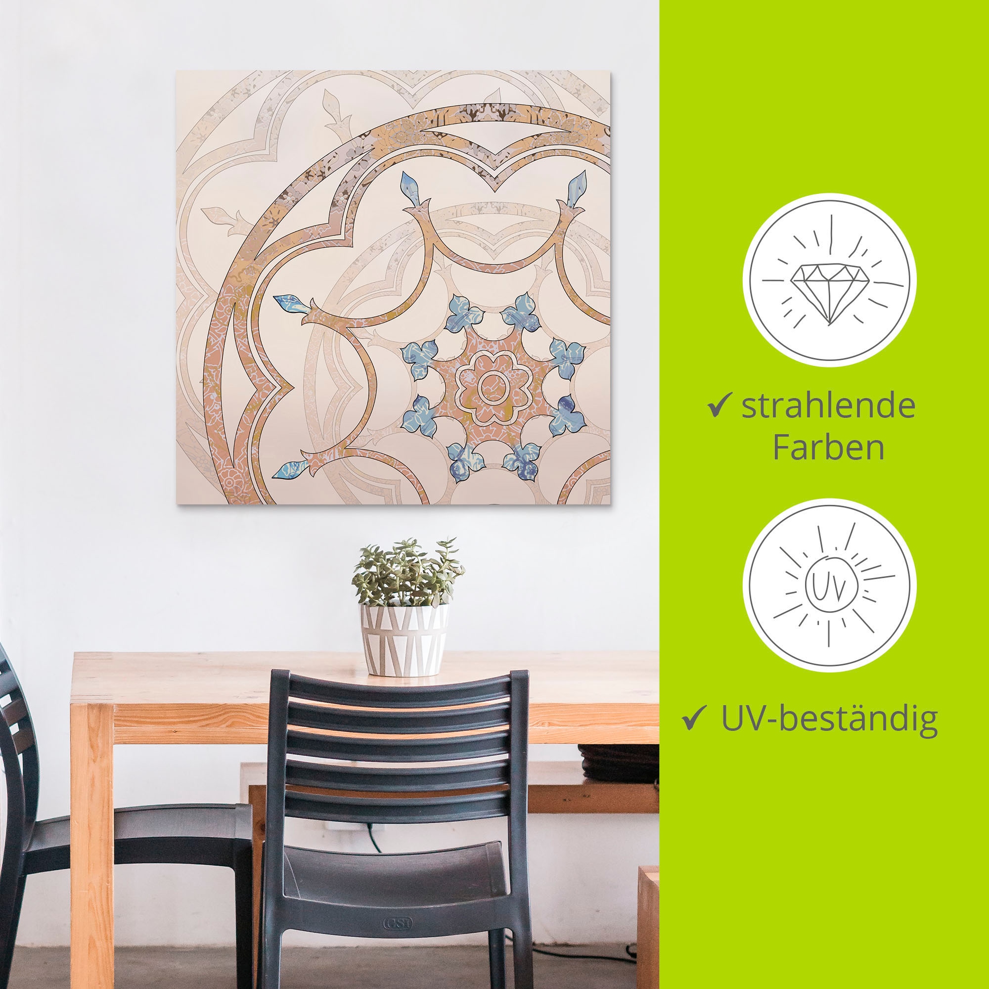 Artland Wandbild »Boho Mandala« Muster 1 Stk. tlg. für Innen- und Außenbereich geeignet, Outdoorbild