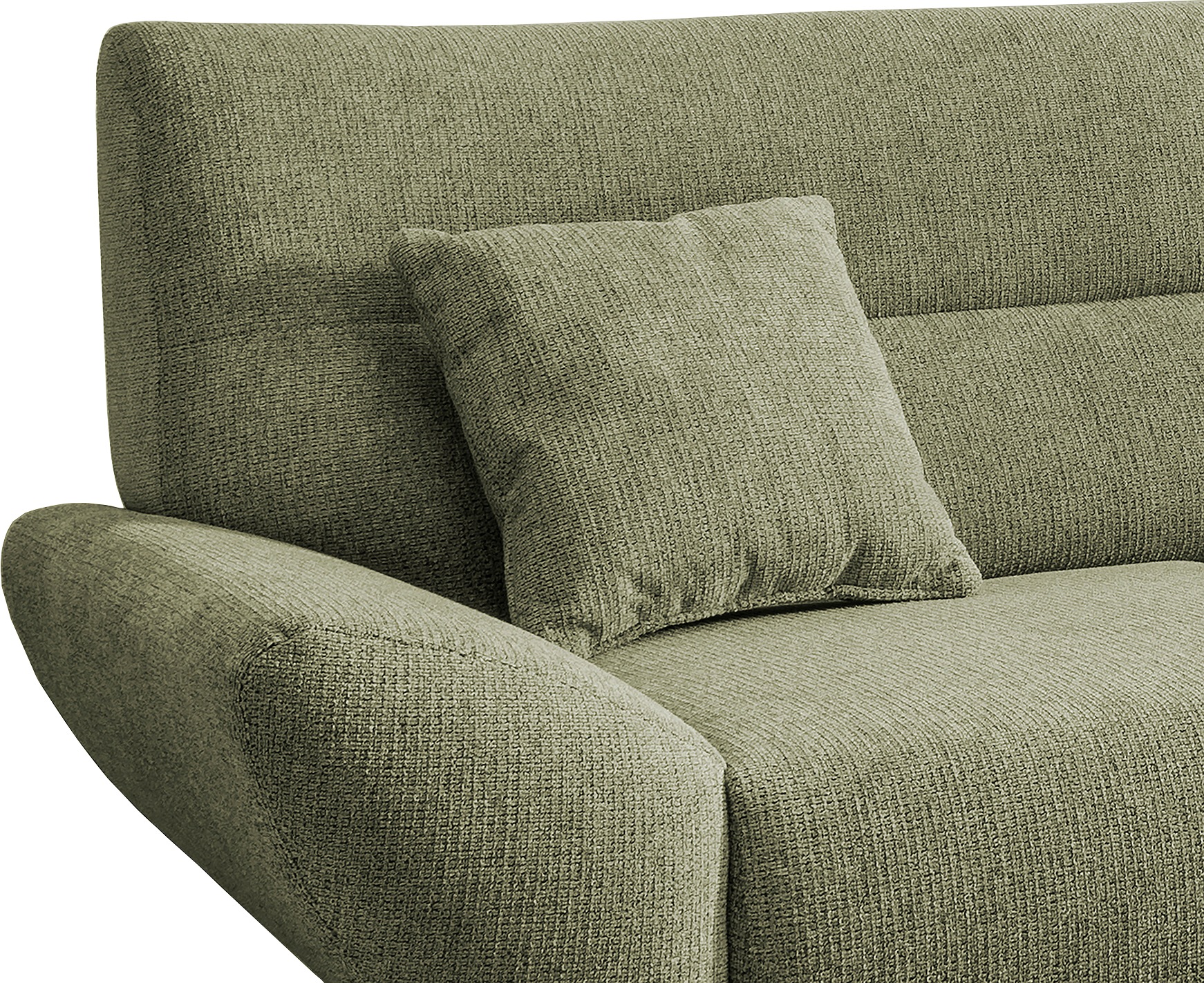 INOSIGN Ecksofa »Drago, elegant und zeitlos, komfortabel, Holzfuß, L-Form«, frei im Raum stellbar, inkl. 2 Zierkissen