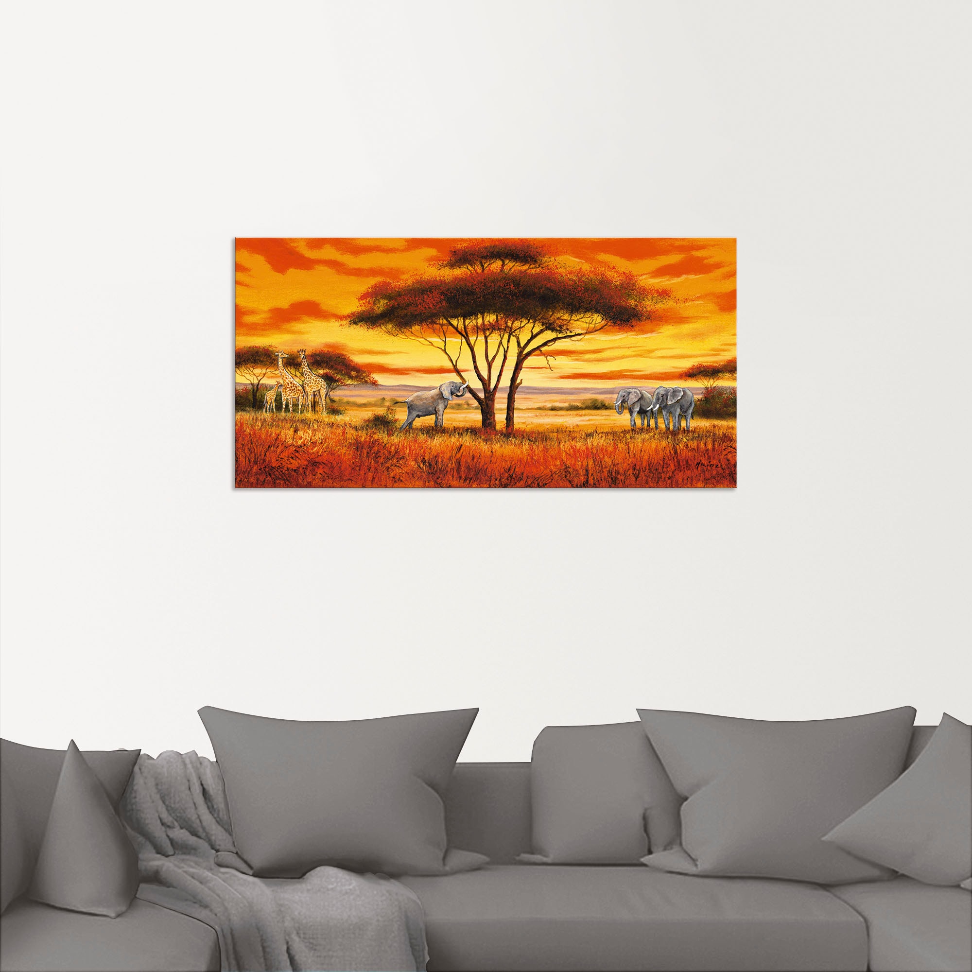 Artland Wandbild »Afrikanische Landschaft II«, Afrika, (1 St.), als Alubild, Outdoorbild, Leinwandbild, Wandaufkleber, versch. Größen