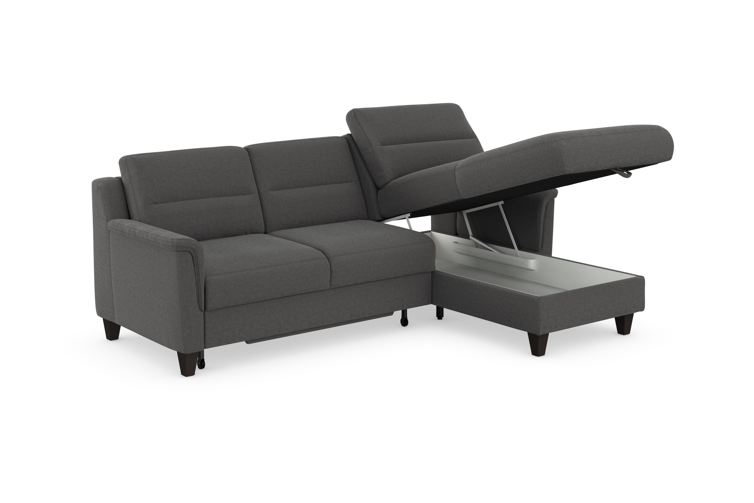 sit&more Ecksofa »Farö L-Form«, inklusive Federkern, wahlweise mit Bettfunktion und Bettkasten