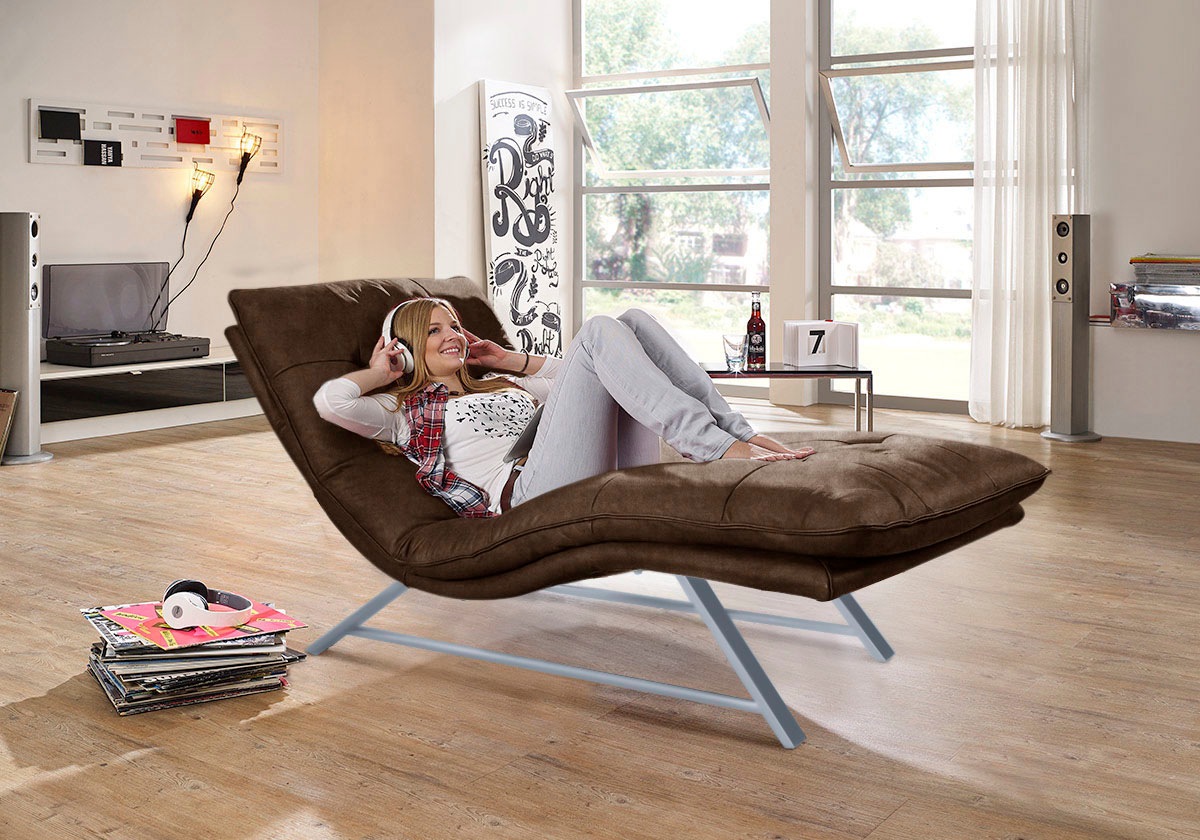 W.SCHILLIG Relaxliege »daily dreams«, in Waffelkissen-Optik, wahlweise mit Motor, Kufengestell, in 2 Breiten
