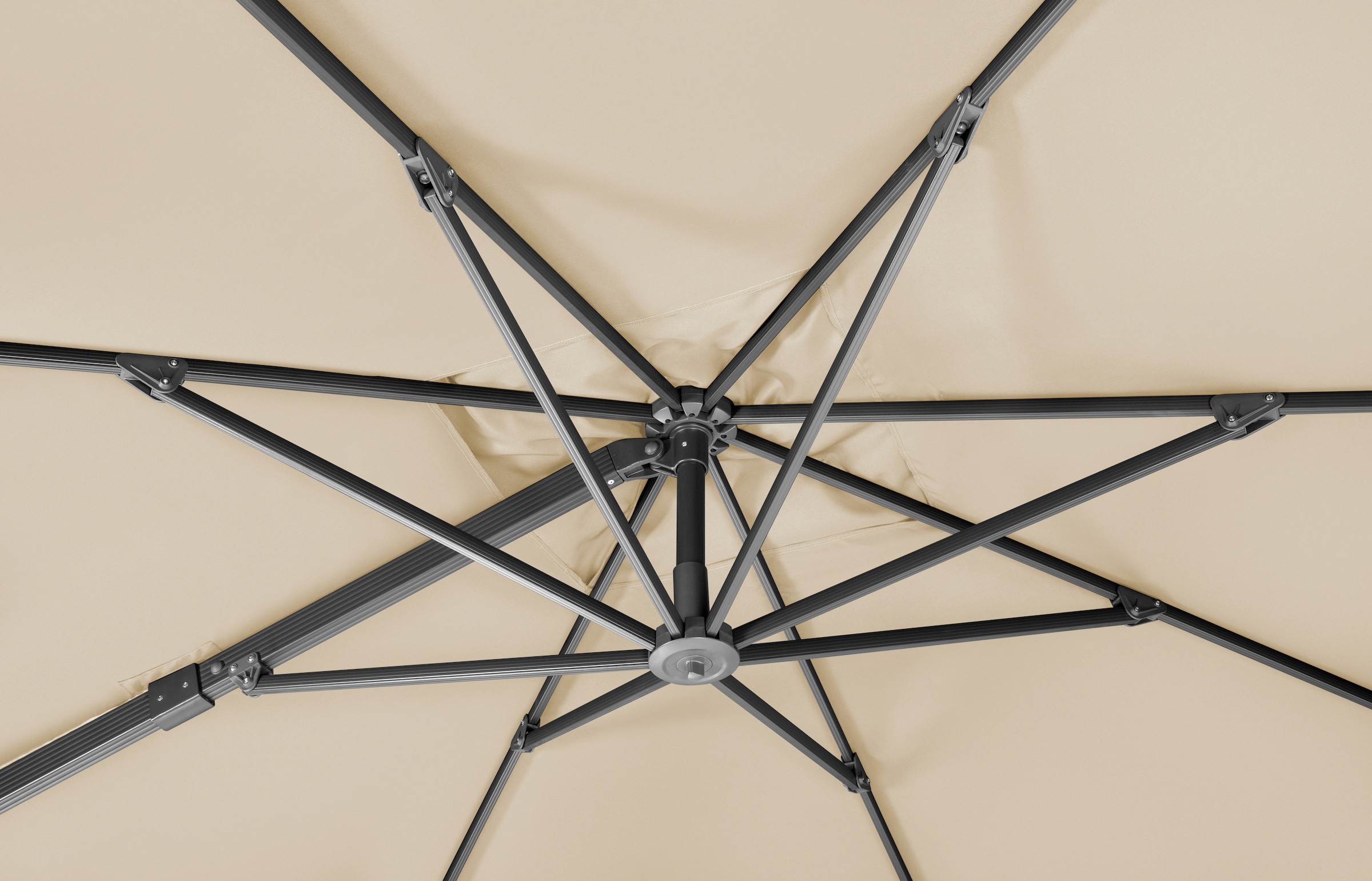 Schneider Schirme Ampelschirm »Rhodos Smart«, BxL: 300x300 cm, Alu/Polyester, inkl. Plattenständer/Schutzhülle