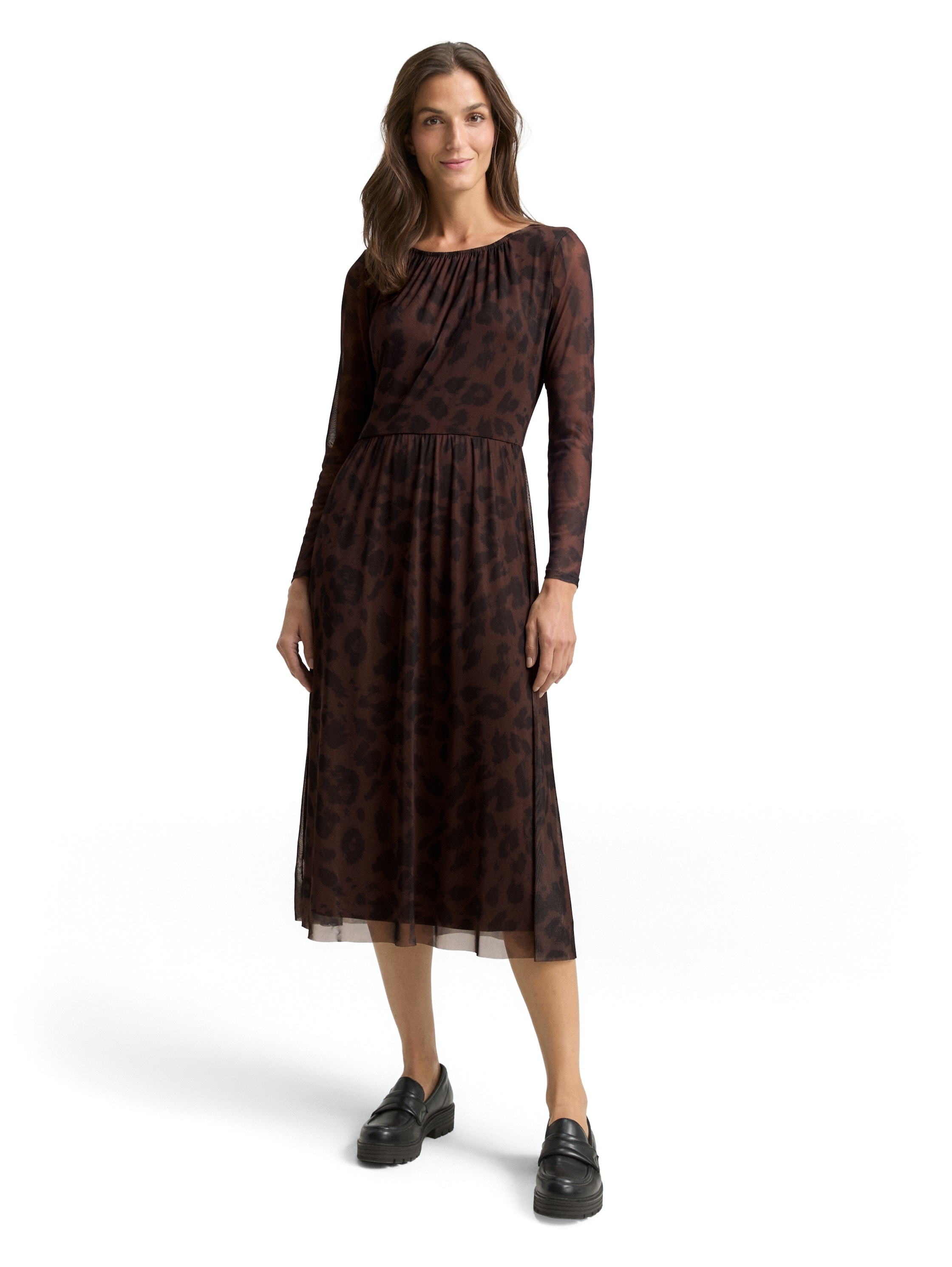 TOM TAILOR Meshkleid »Regular midi« mit Muster