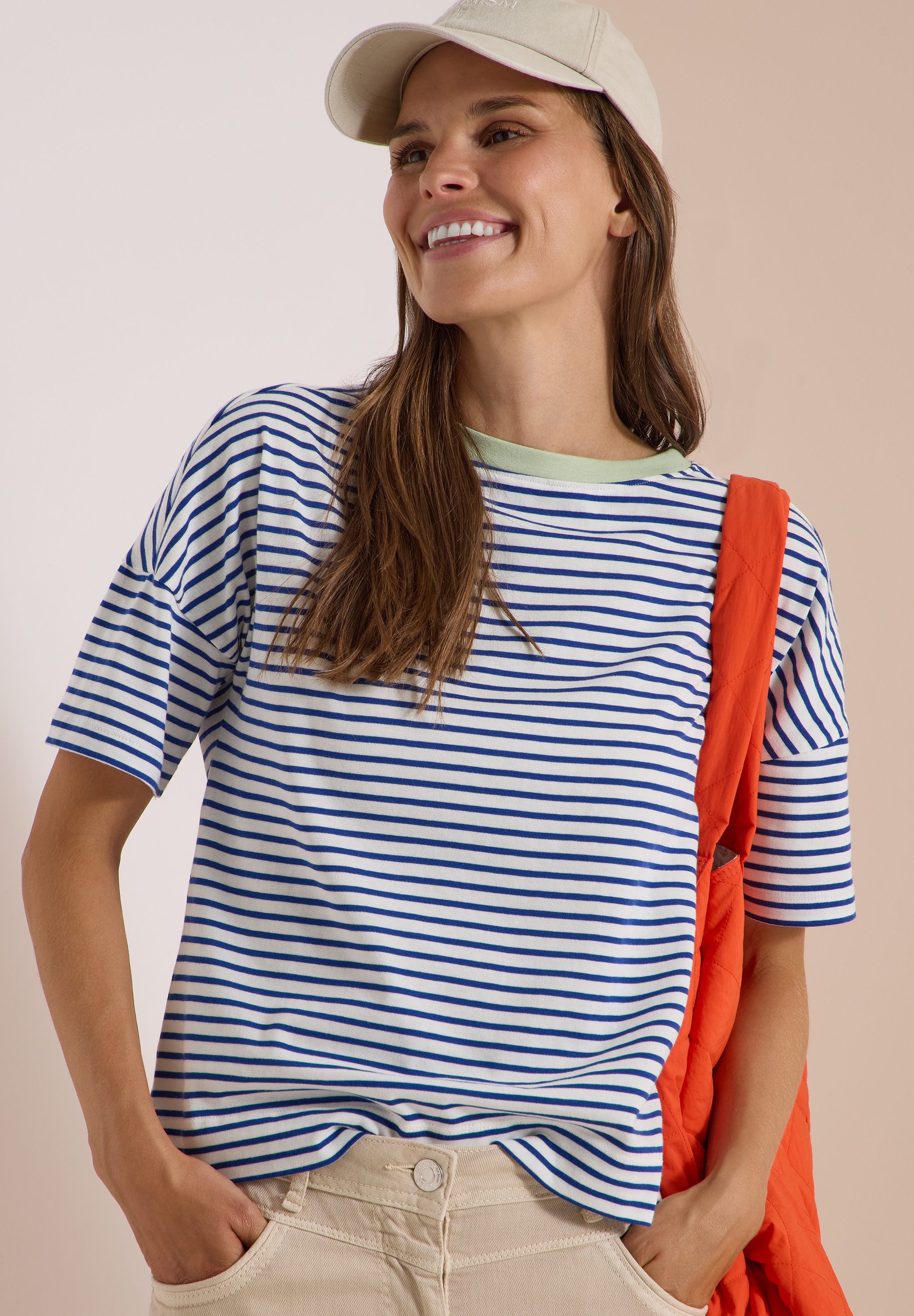 Cecil T-Shirt Jerseyshirt mit Streifen, Baumwolle