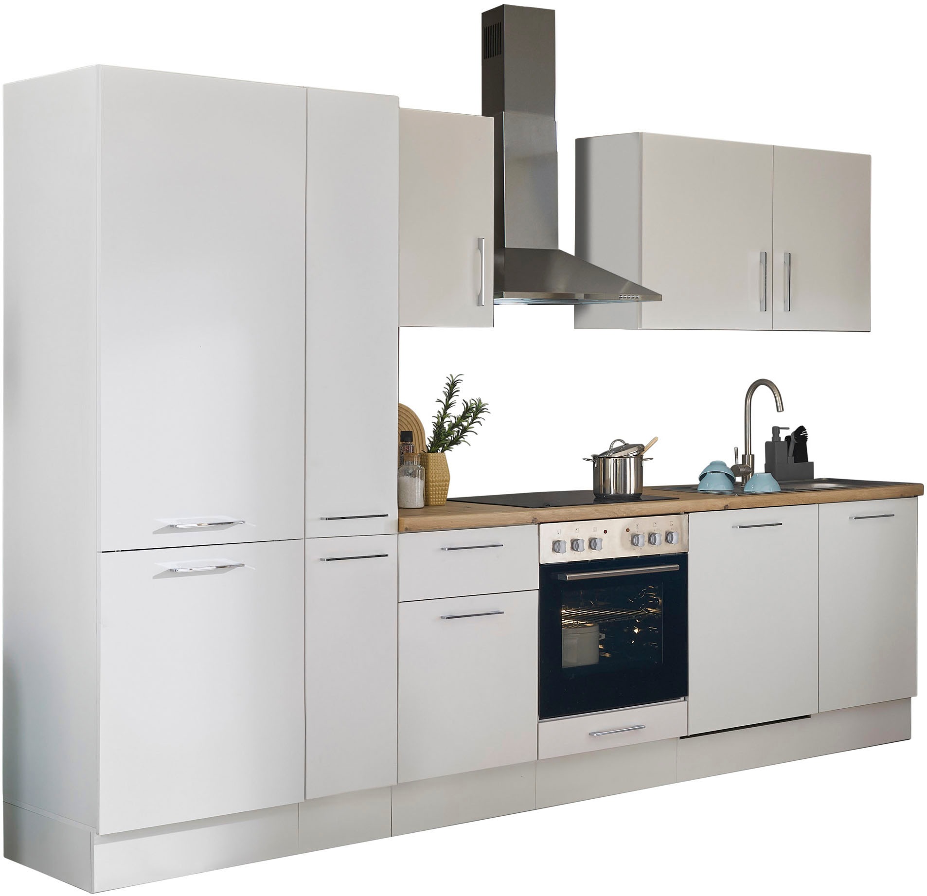 BASIC by Balculina Küchenzeile »Turin« Breite 310 cm, wahlweise mit E-Geräten