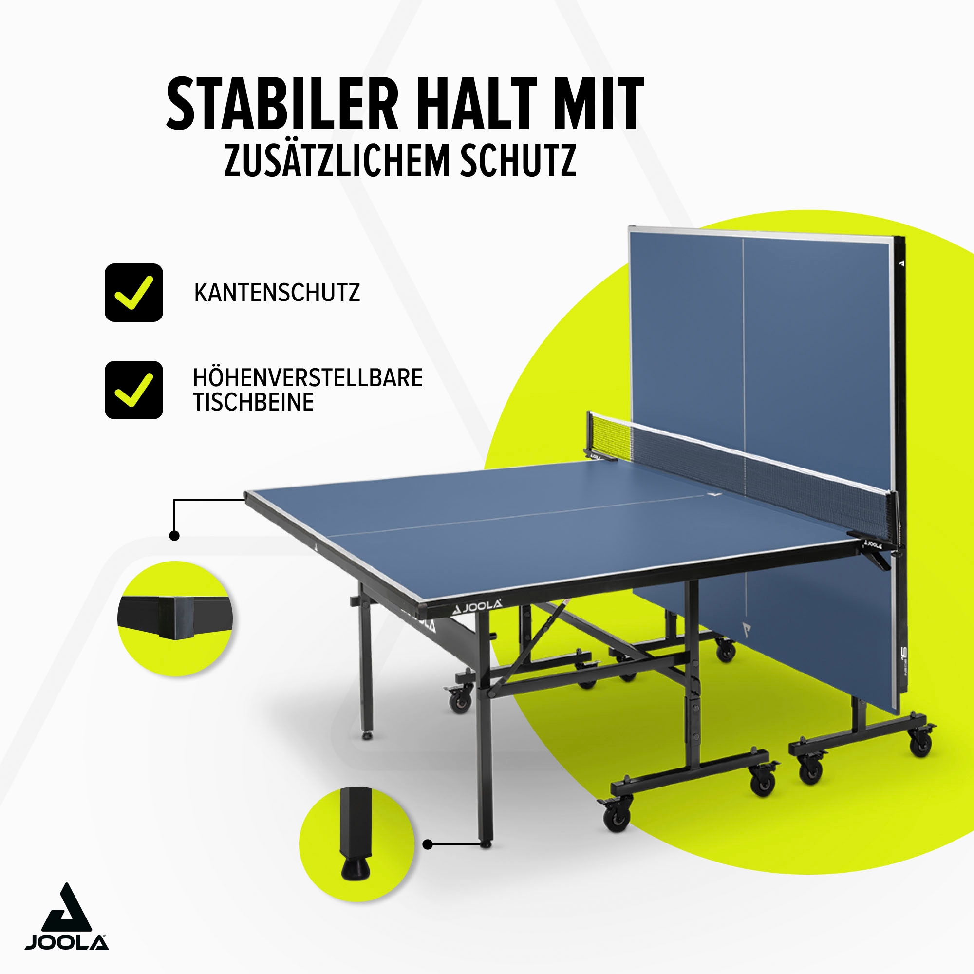 Joola Tischtennisplatte »Inside 15«, (Packung), Indoor Tischtennistisch - klappbares Untergestell, inkl. Netz
