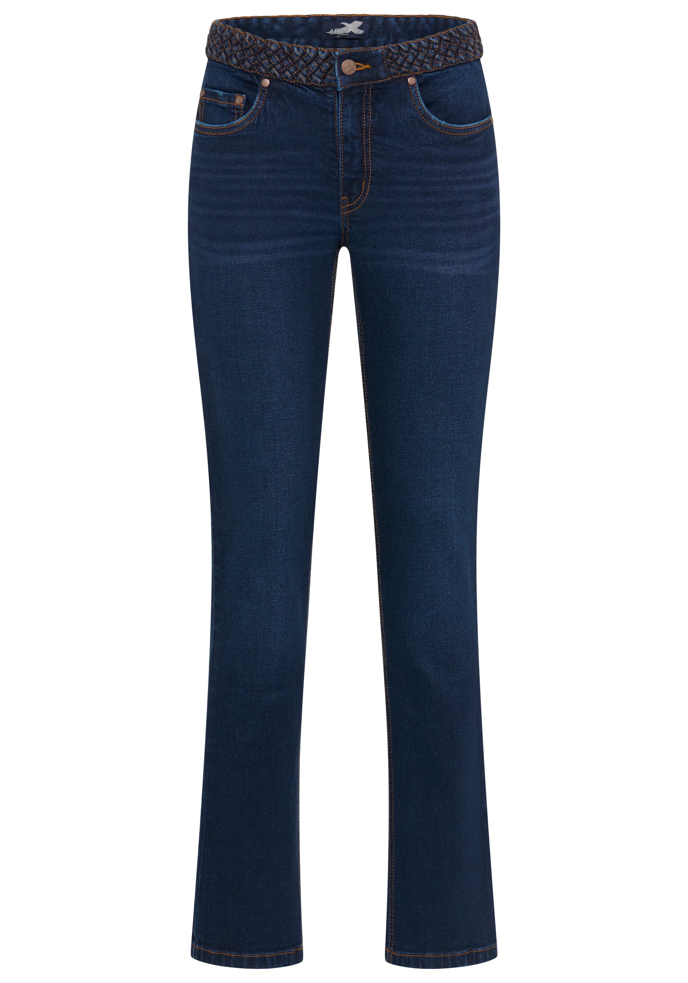 Arizona Gerade Jeans »mit Jeansgürteloptik« Straight-Fit, gerader Beinverlauf, normale Leibhöhe