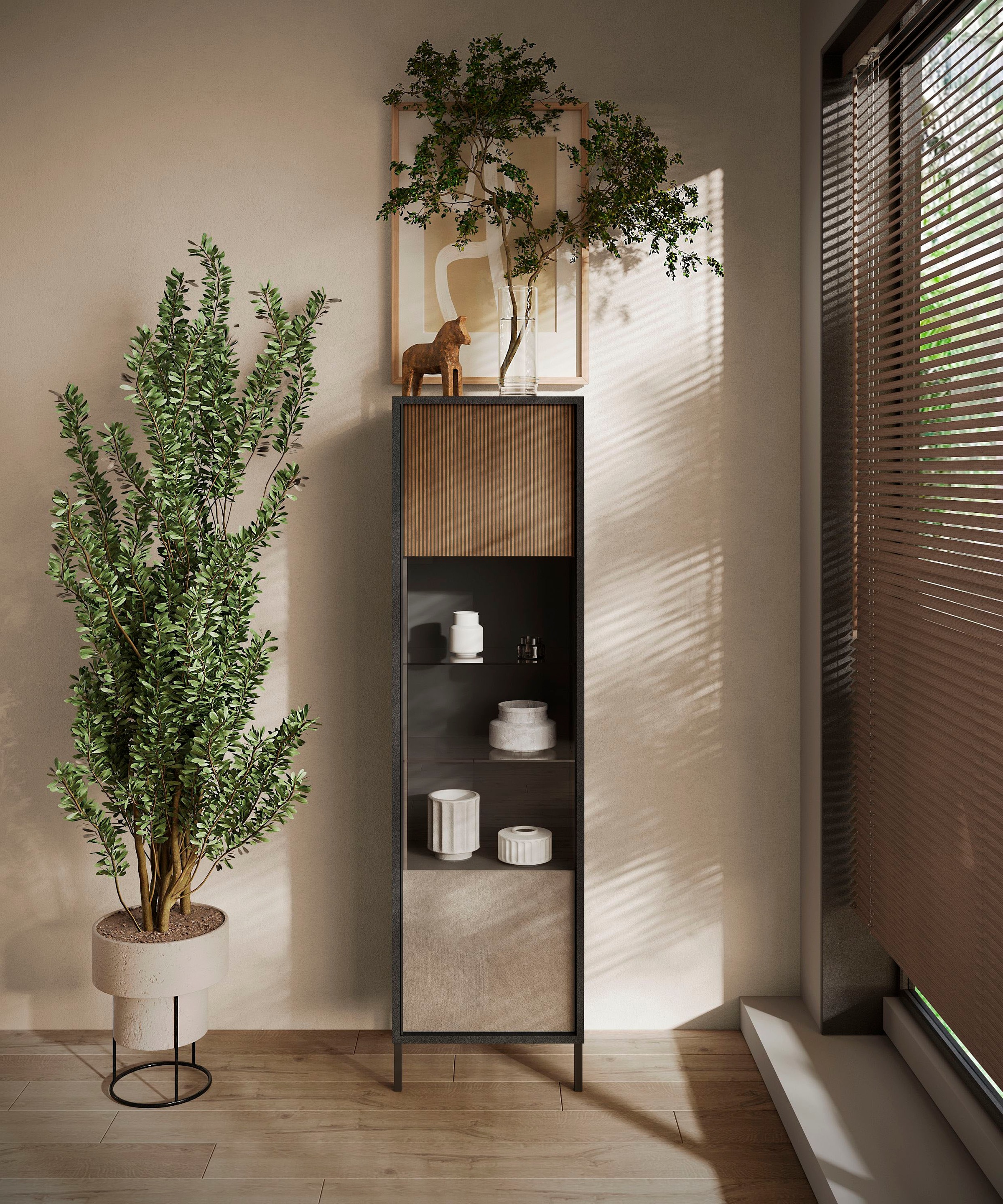 INOSIGN Vitrine "Everest Höhe 203 cm, Standvitrine mit 1 Tür" Hochschrank, günstig online kaufen